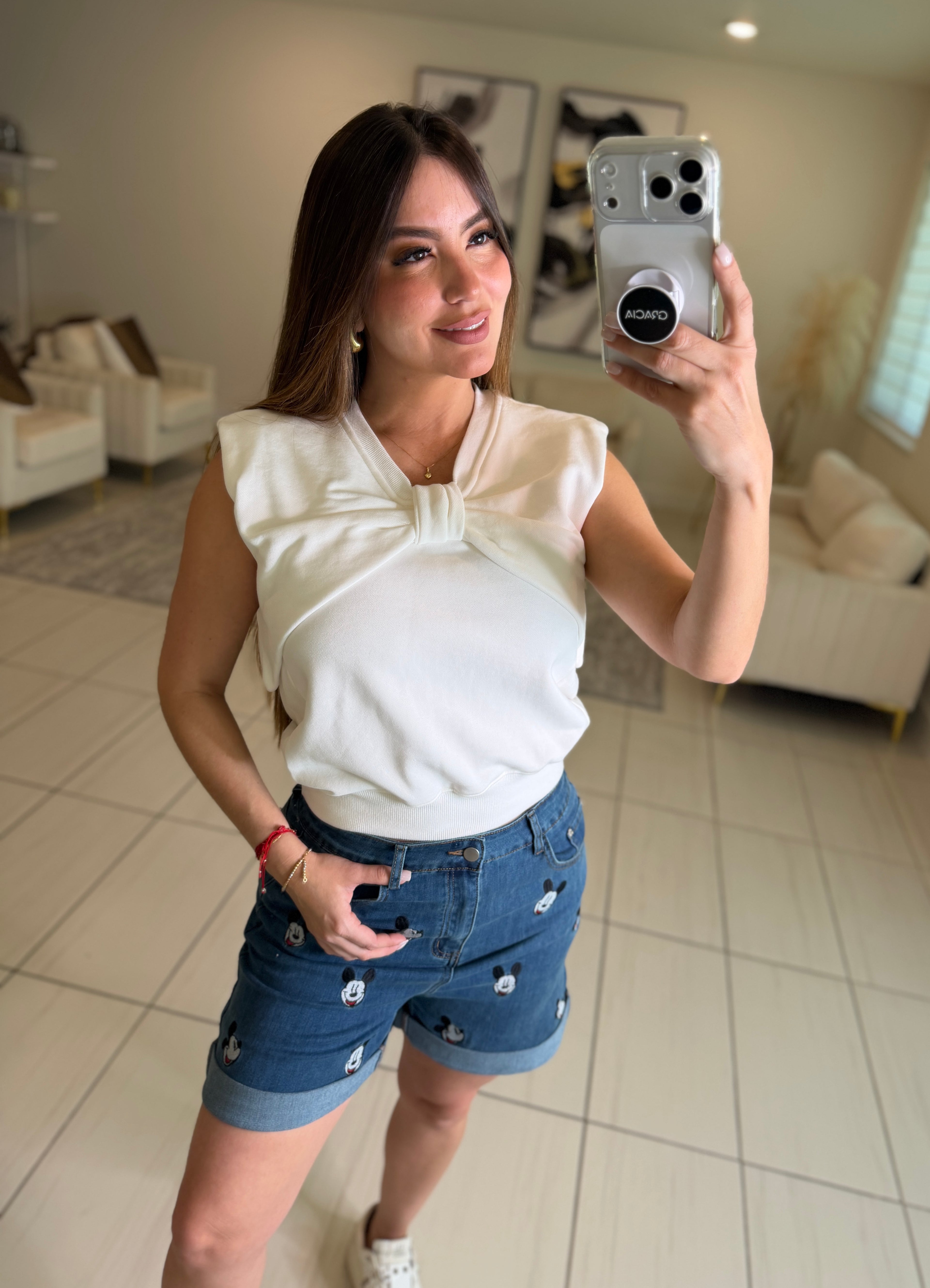 Angelic Bow White Top