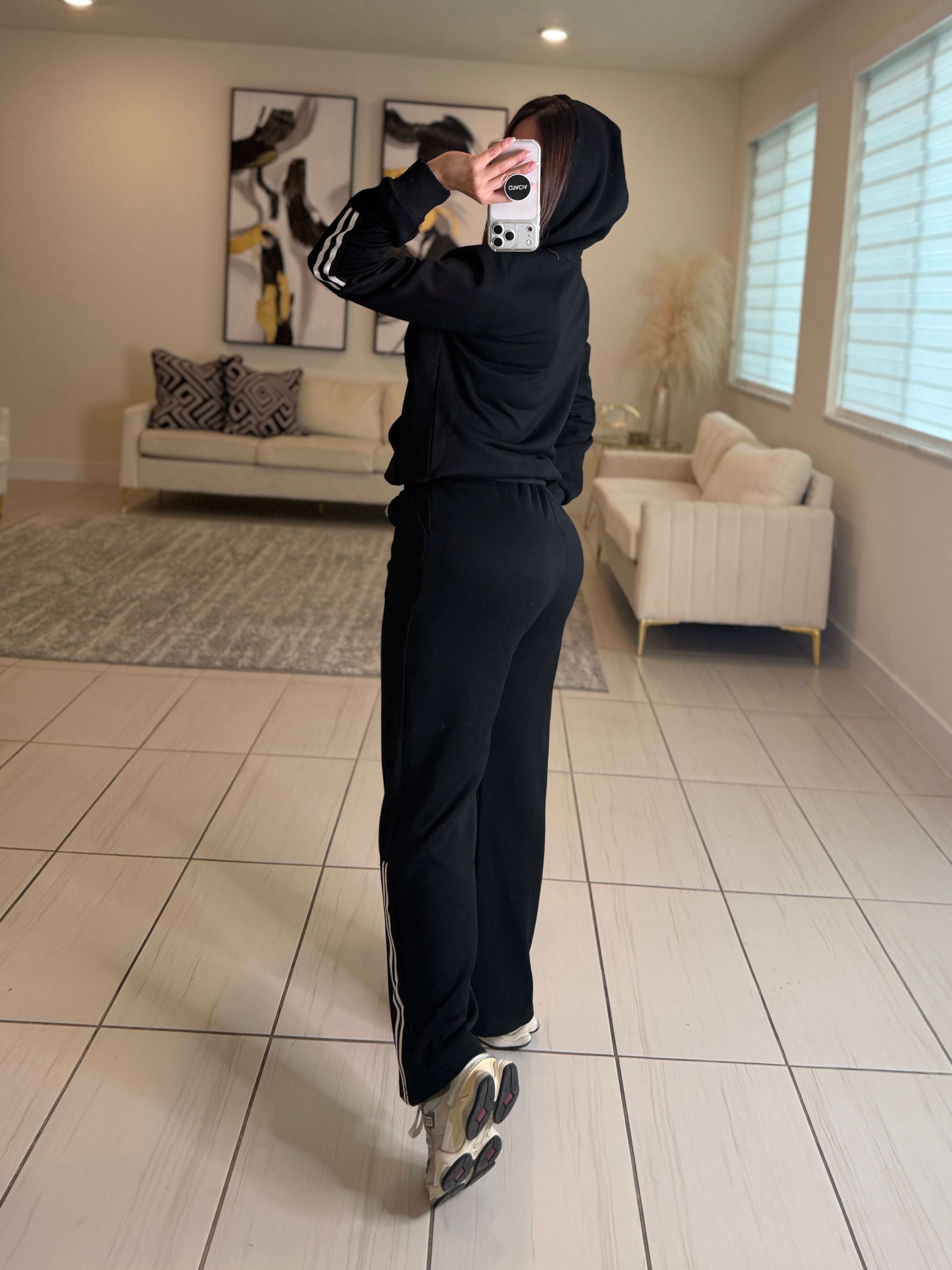 Iconic Stripes Halo Black Pant Set