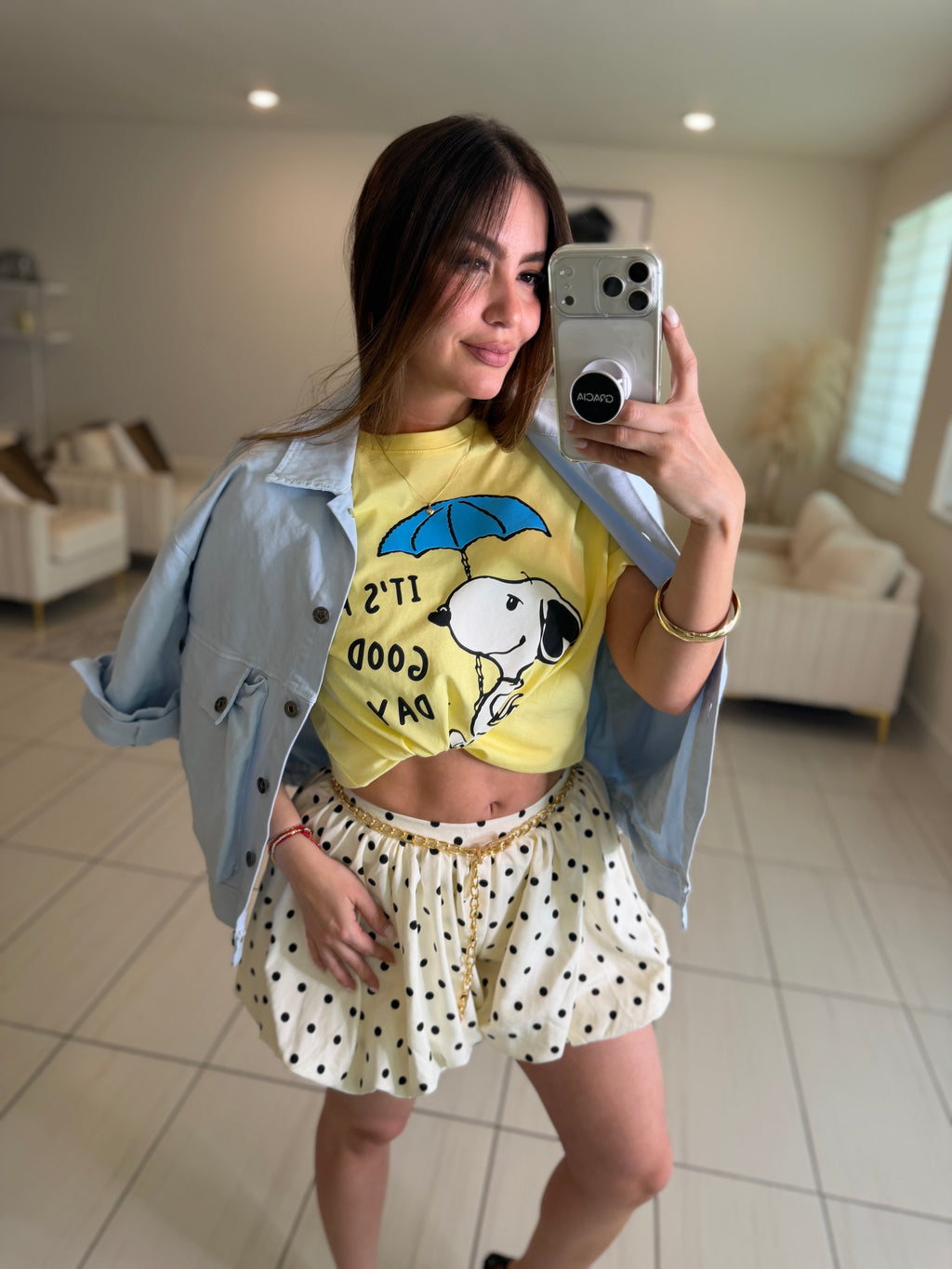 Sweetest Dots Balloon White Shorts