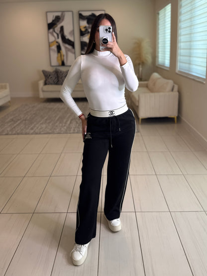 Iconic High Neck White Basic Top