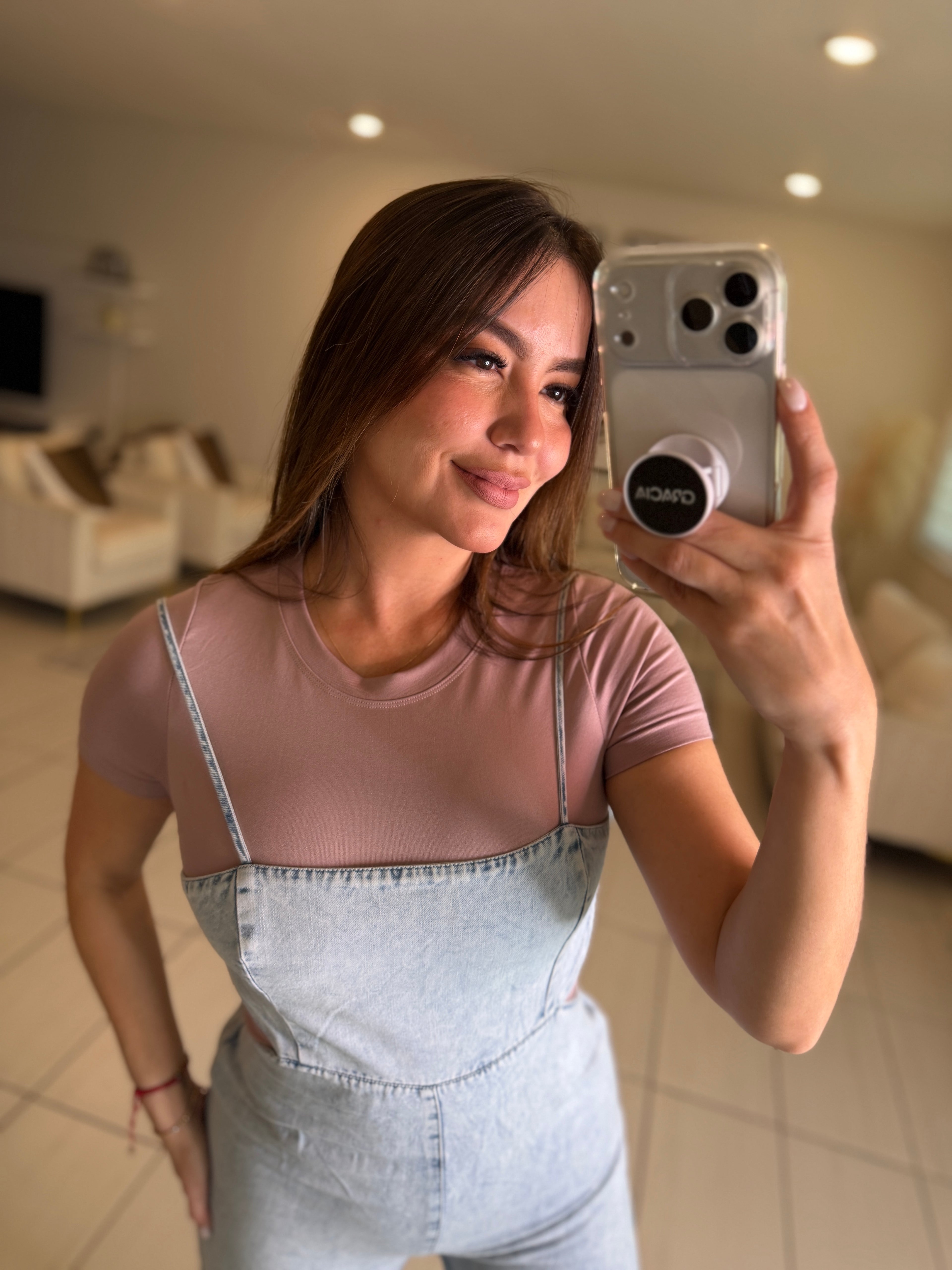 Secret Rose Pink Basic Top