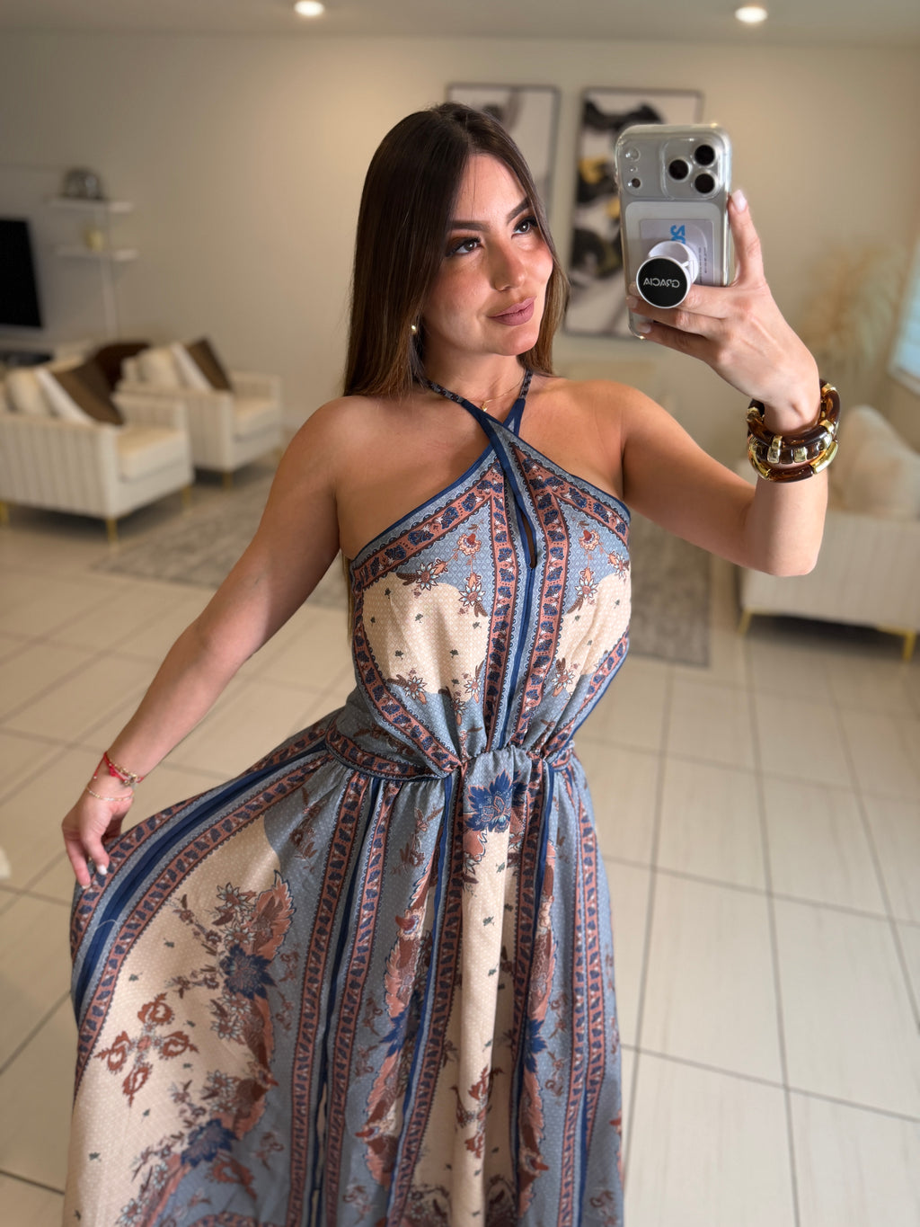 Ascension Plunge Halter Dress