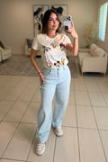 Illusion Rhinestones Blue Barrel Pants