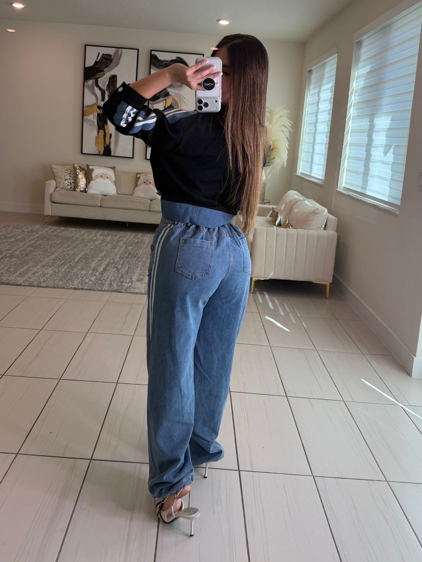 Iconic Black and Denim Contrast Set