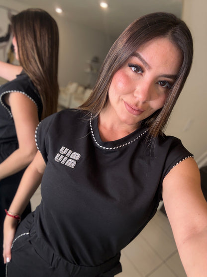 Iconic Muse Black Pant Set