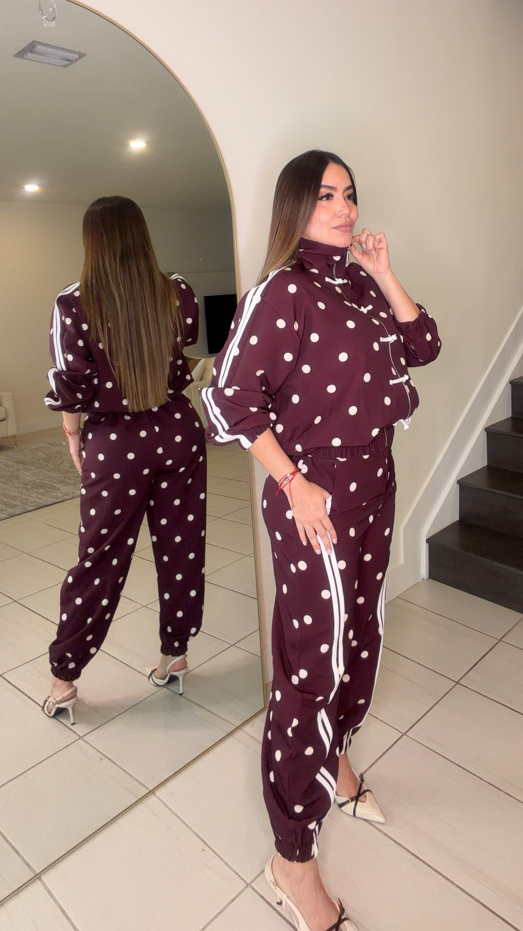 Oriental Polka Muse Burgundy Set