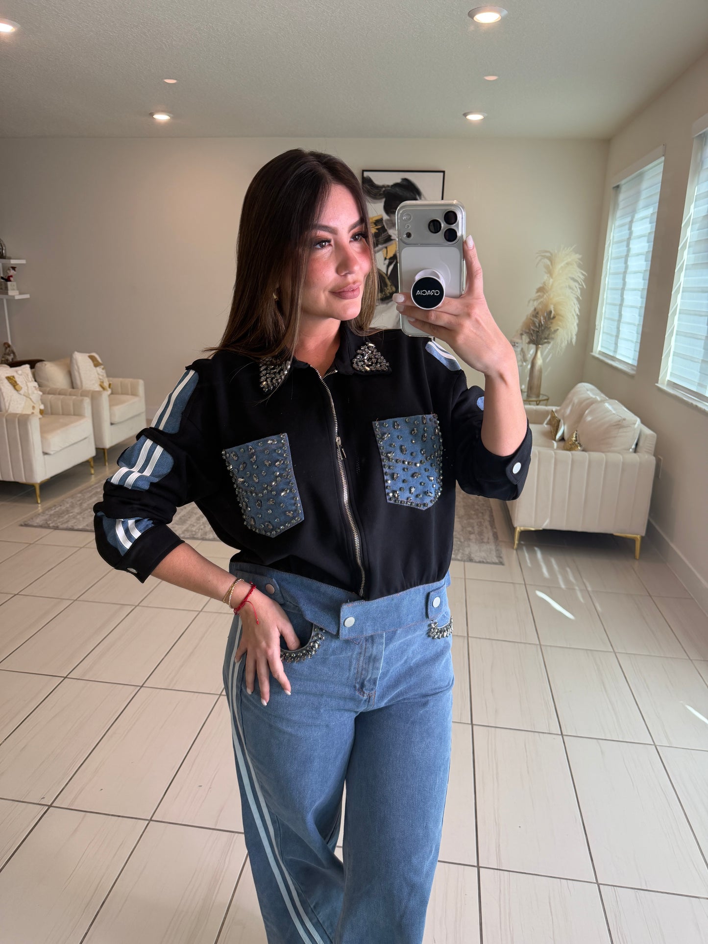 Iconic Black and Denim Contrast Set