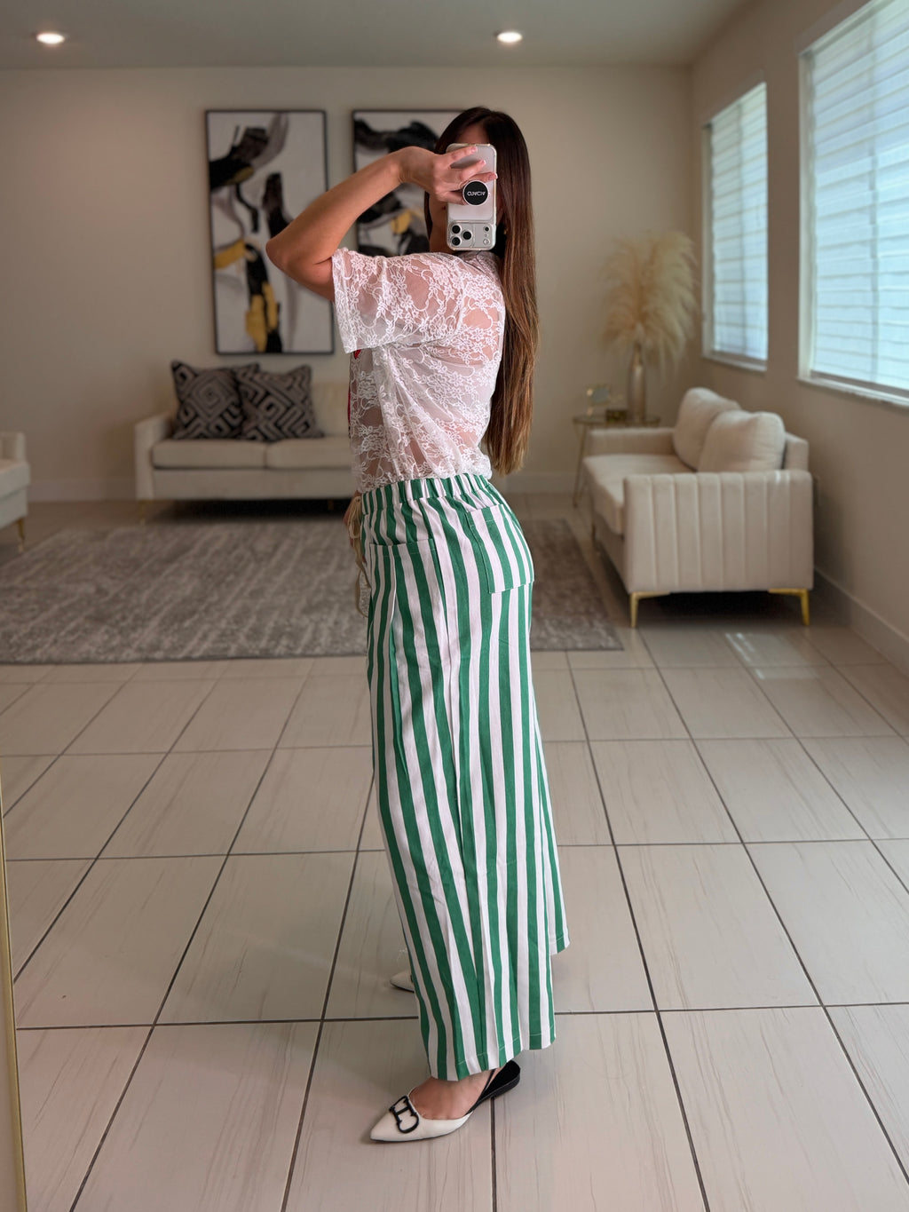 Cabana Stripes Green Pants