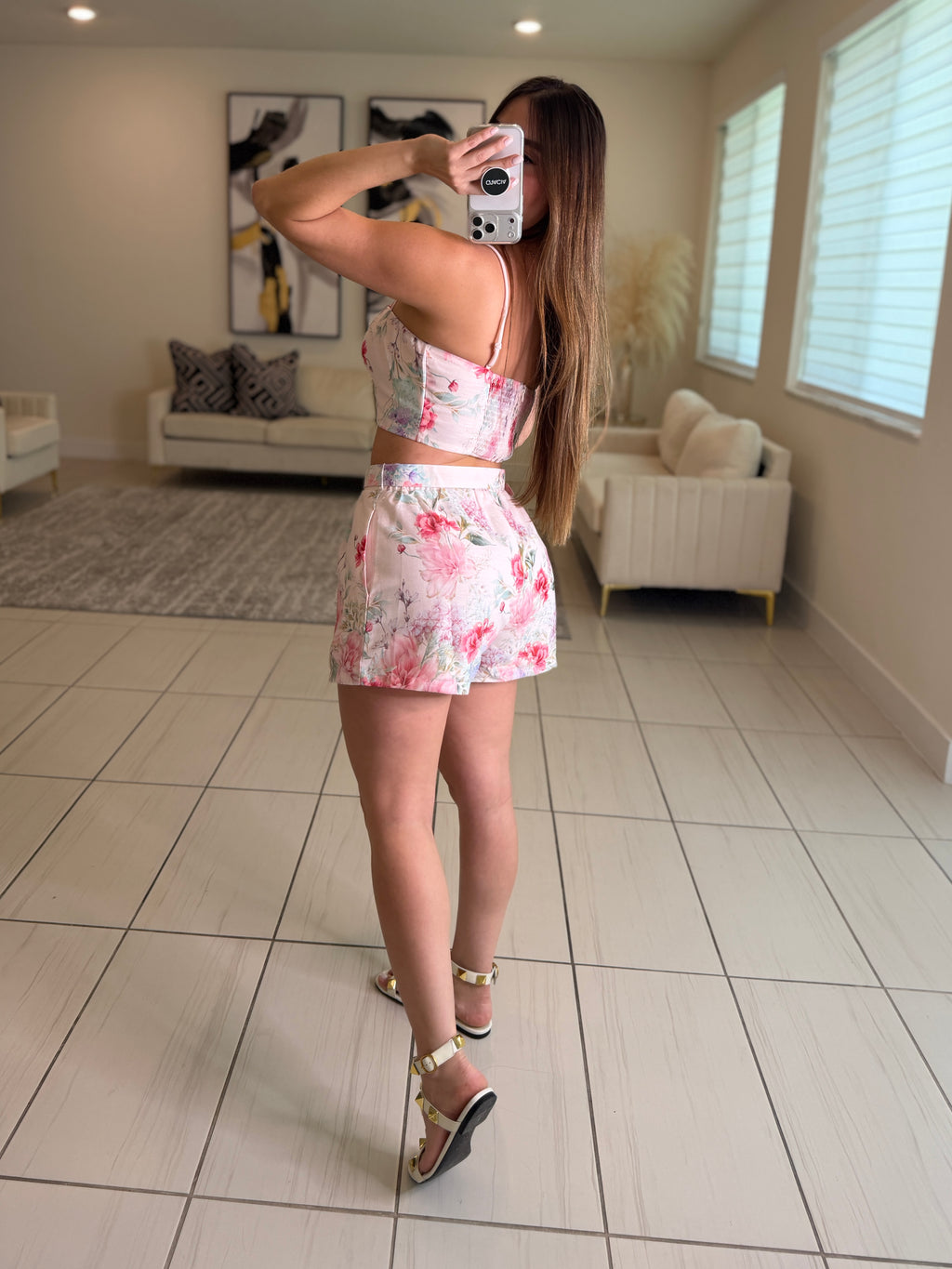 Sweetest Floral Pink Short Set
