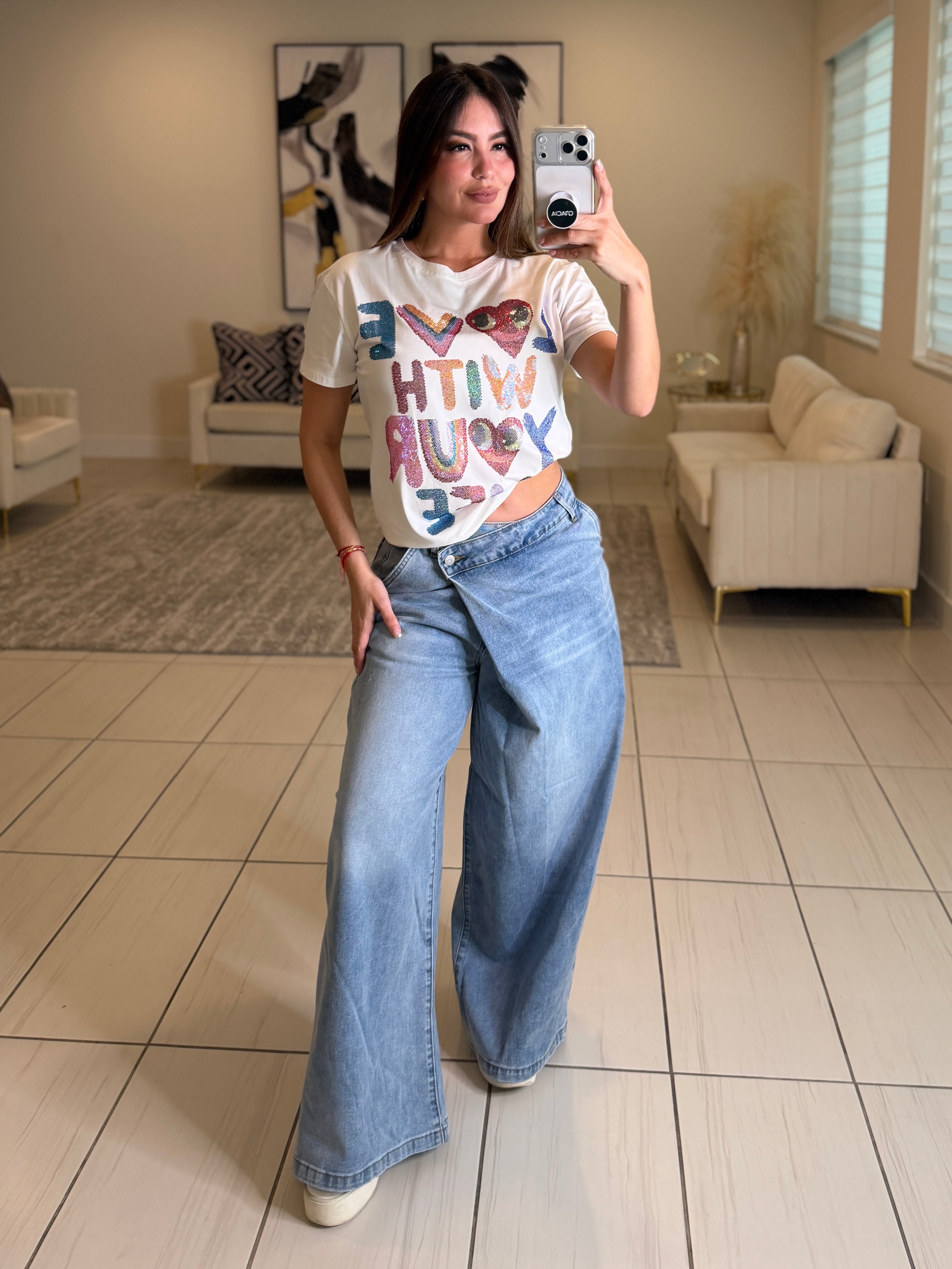 Love With Your Life White Tshirt