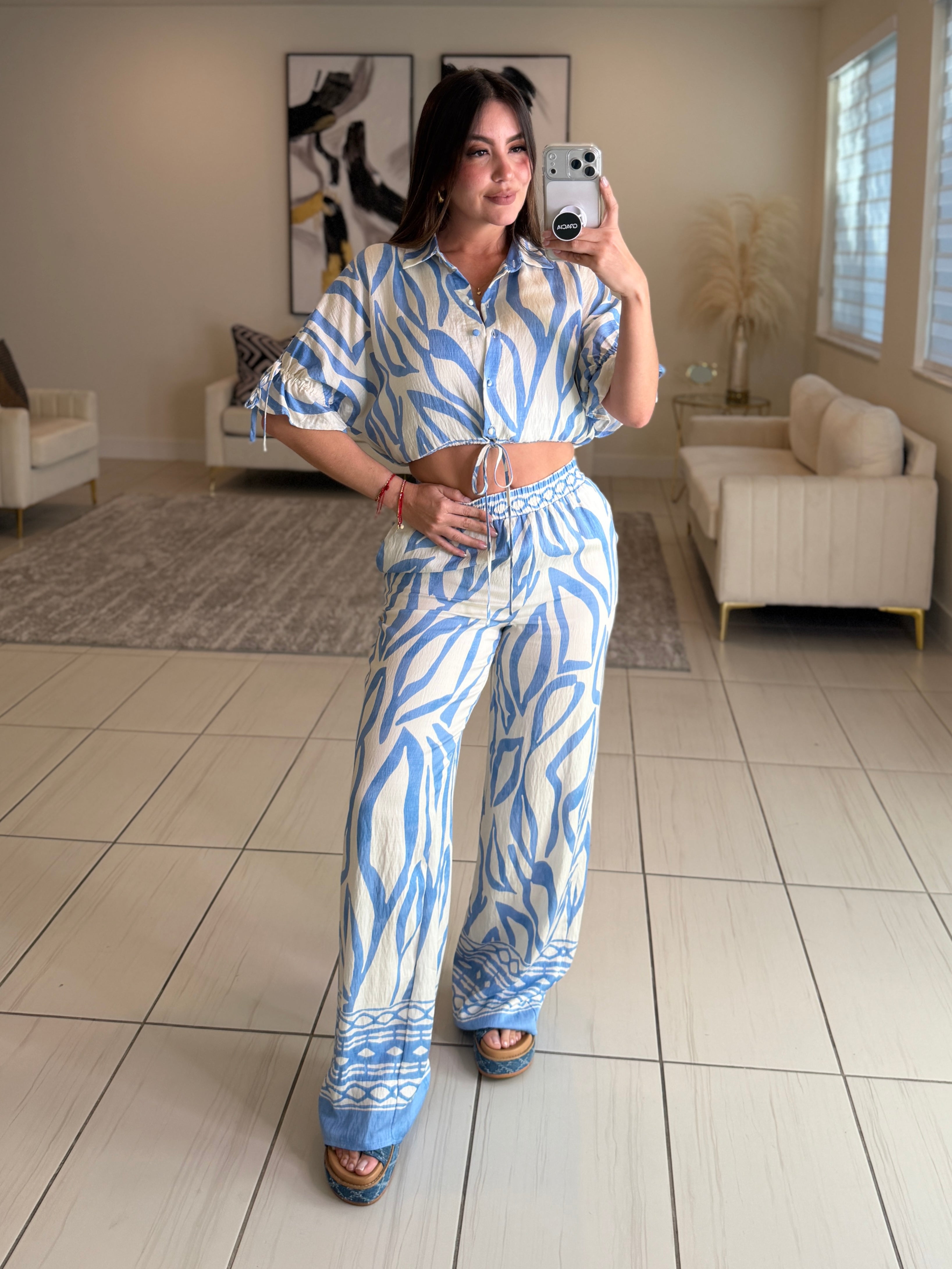 Modern Motion Blue Pant Set