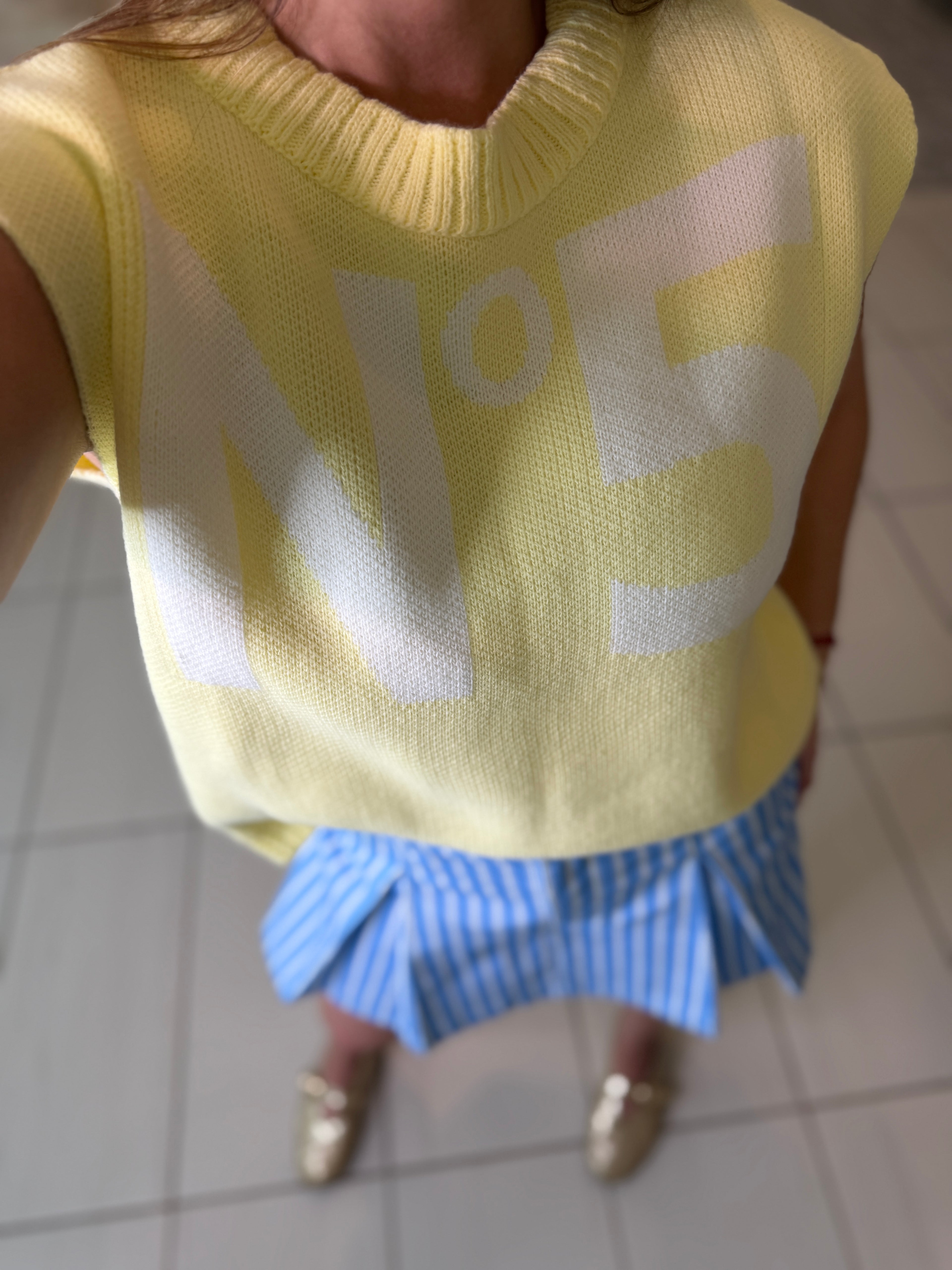 Charming Knit Yellow Vest