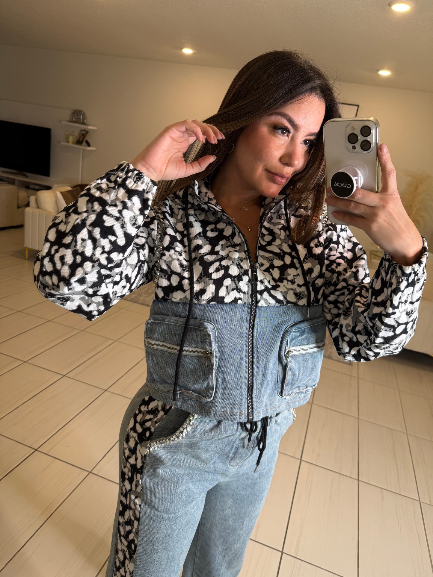 Urban Flair Leopard and Denim Comfy Set