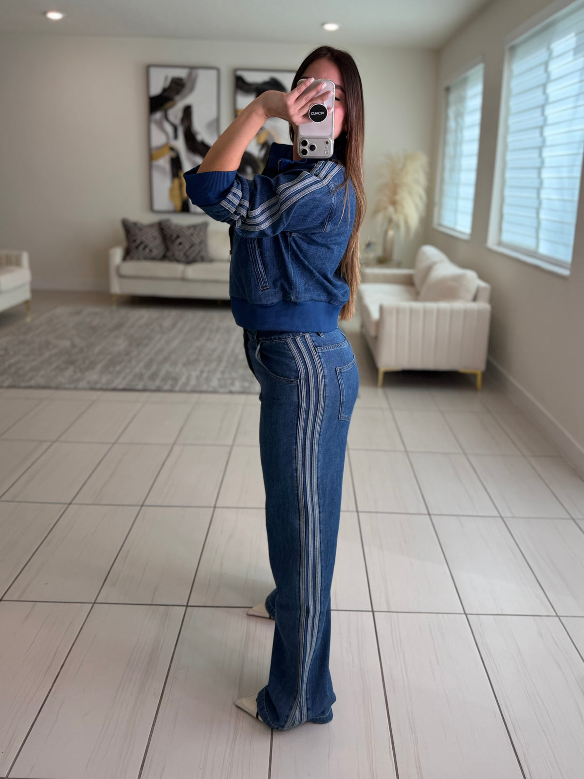 Originals Striped Denim Pant Set
