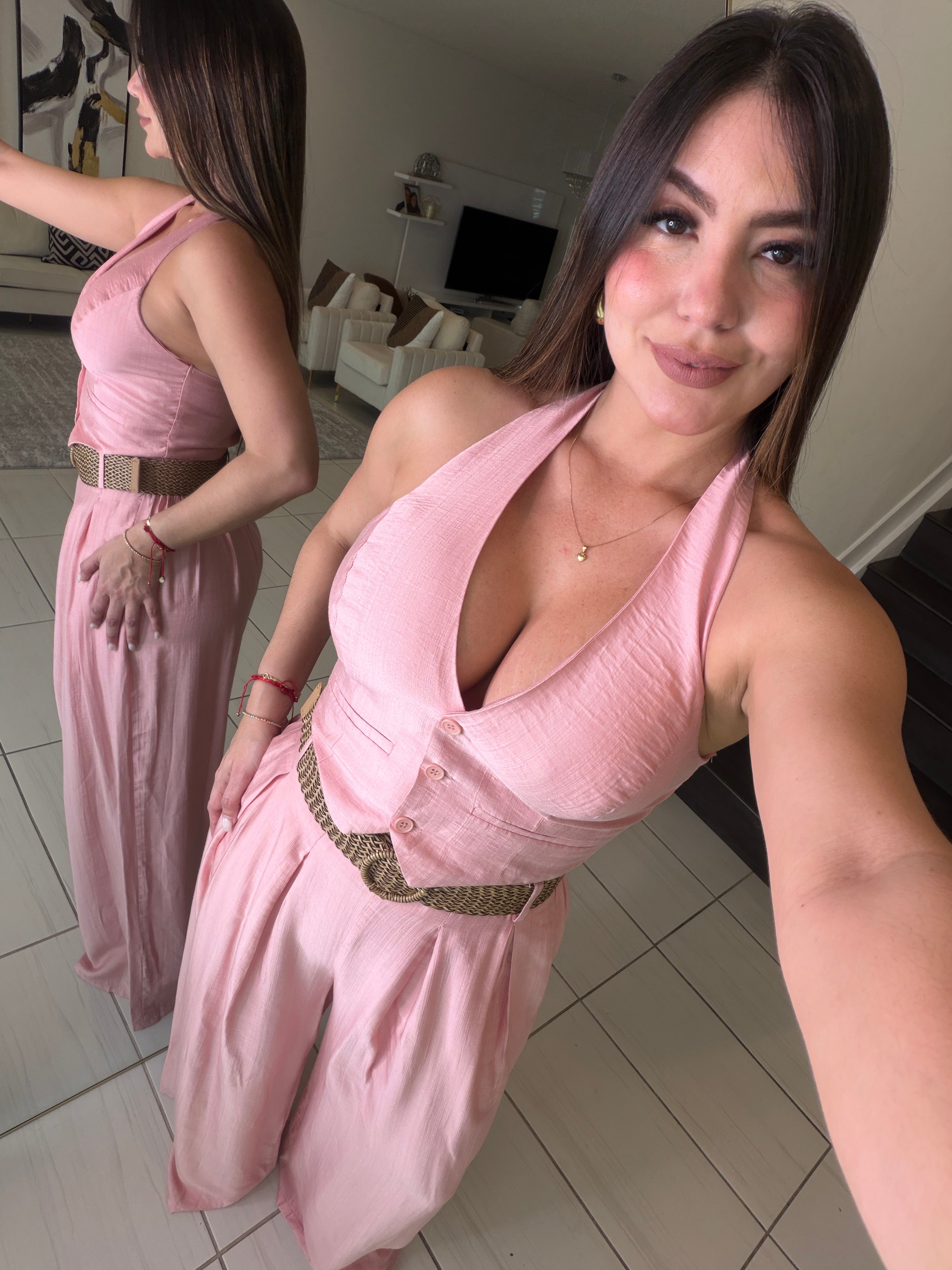 Sunkissed Soft Pink Pant Set