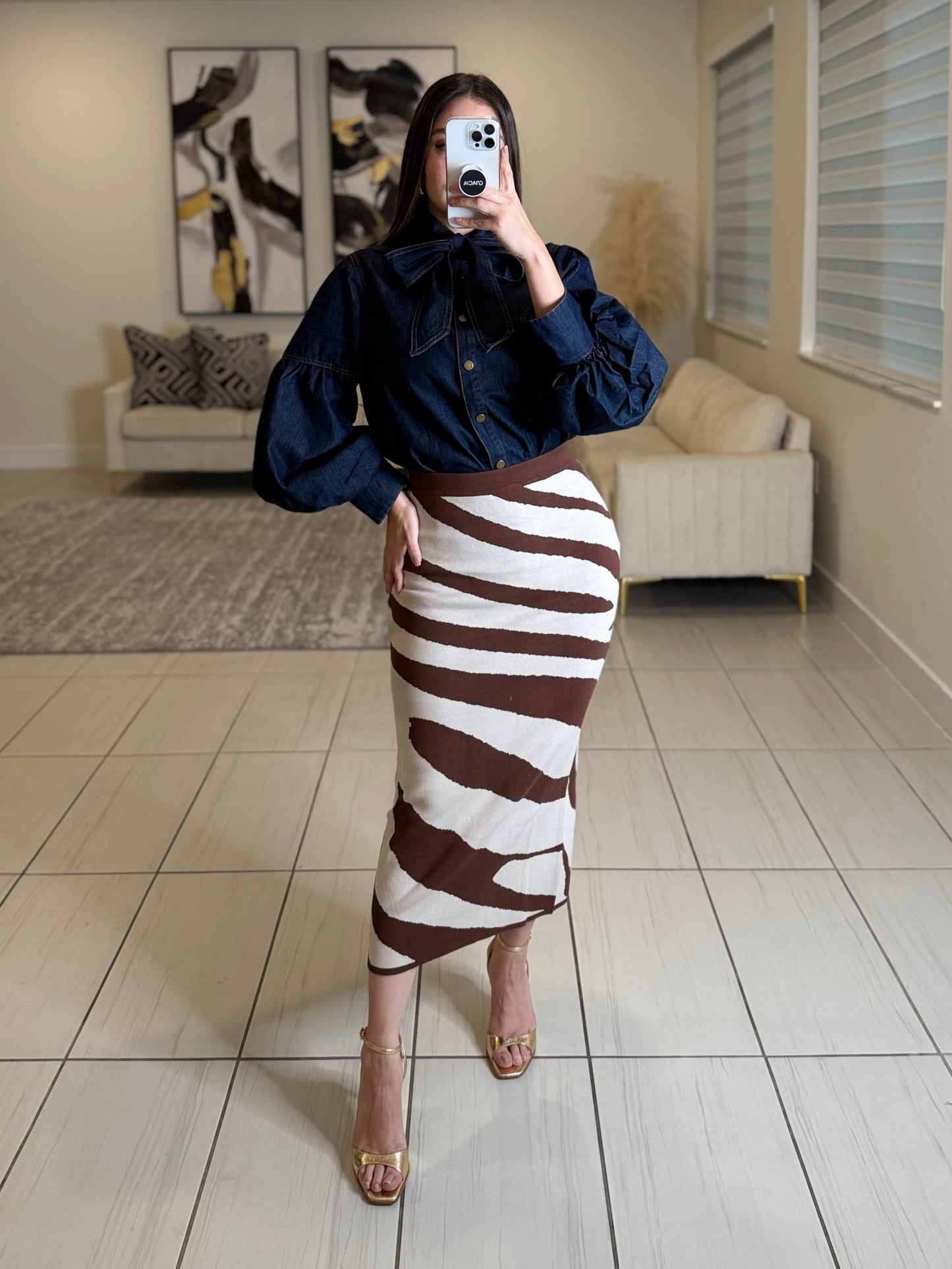 Wild Luxe Zebra Print Skirt Set