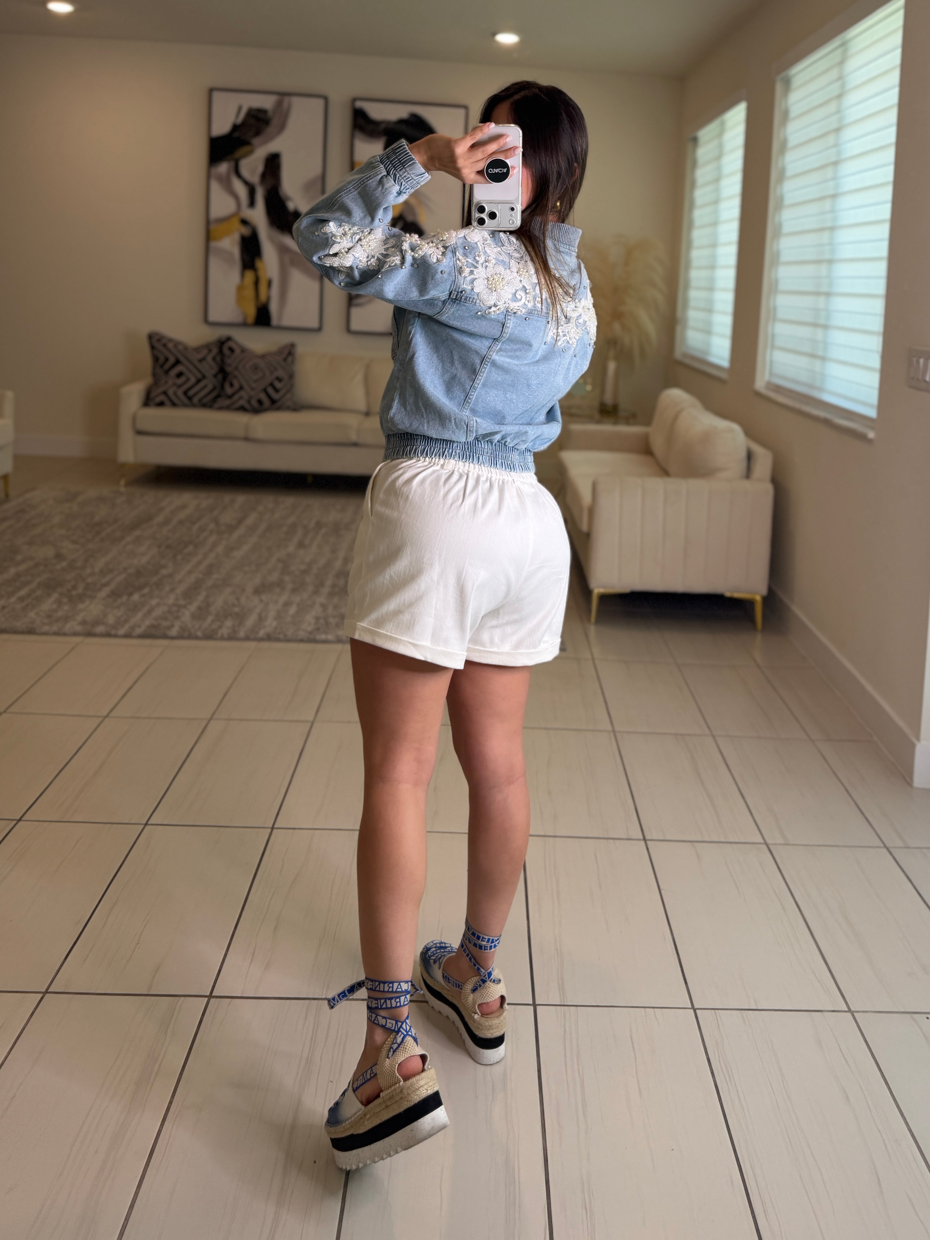 City Of Pearls Denim Jacket