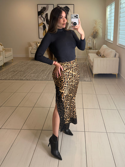 Iconic High Neck Black Basic Top