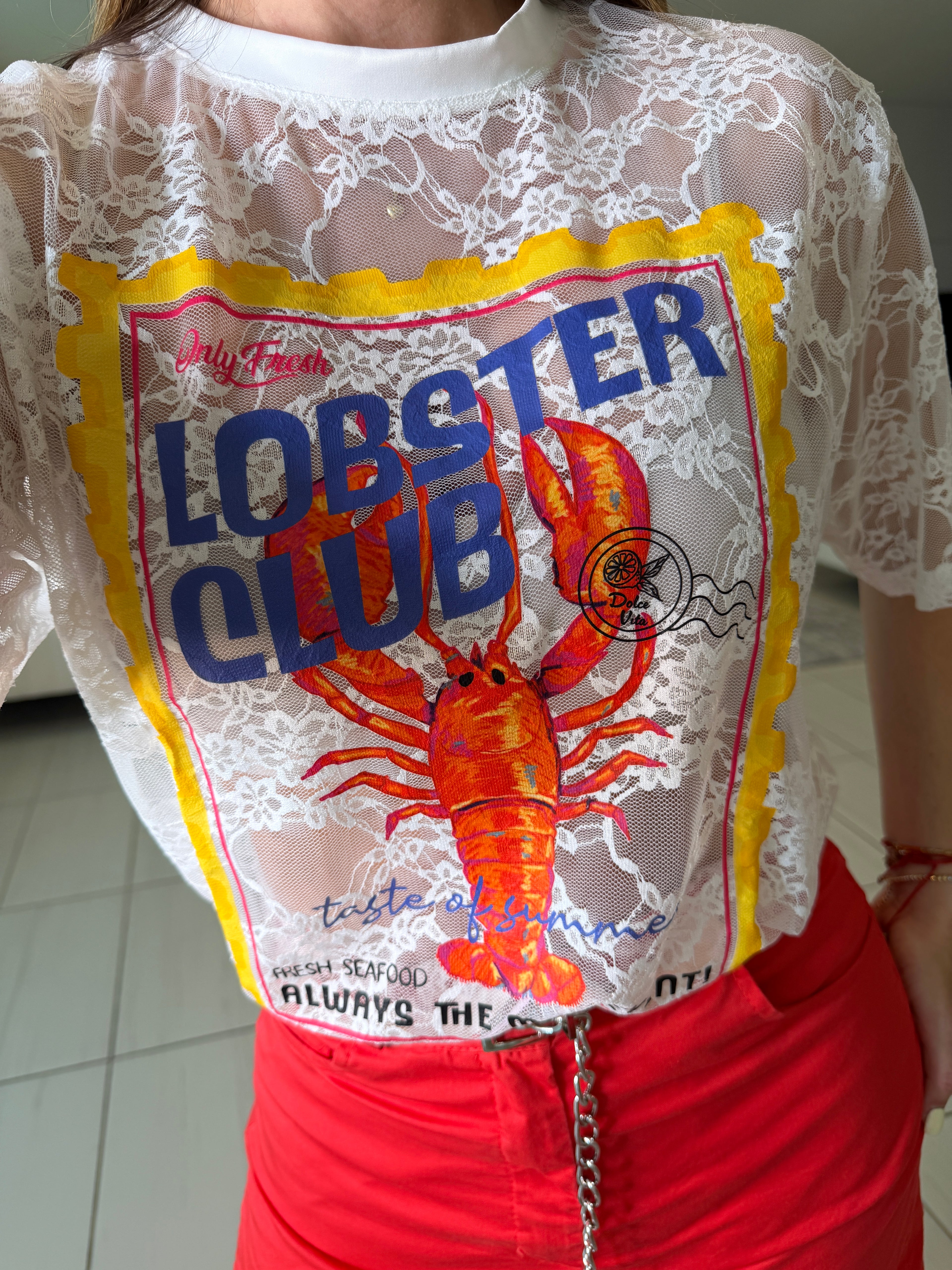 Lobster Club White Tshirt