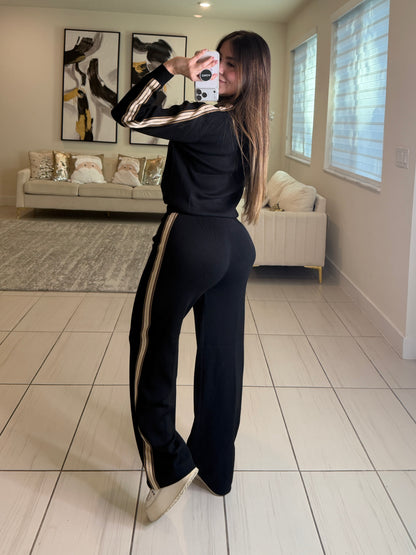 Iconic Black Knit Pant Set