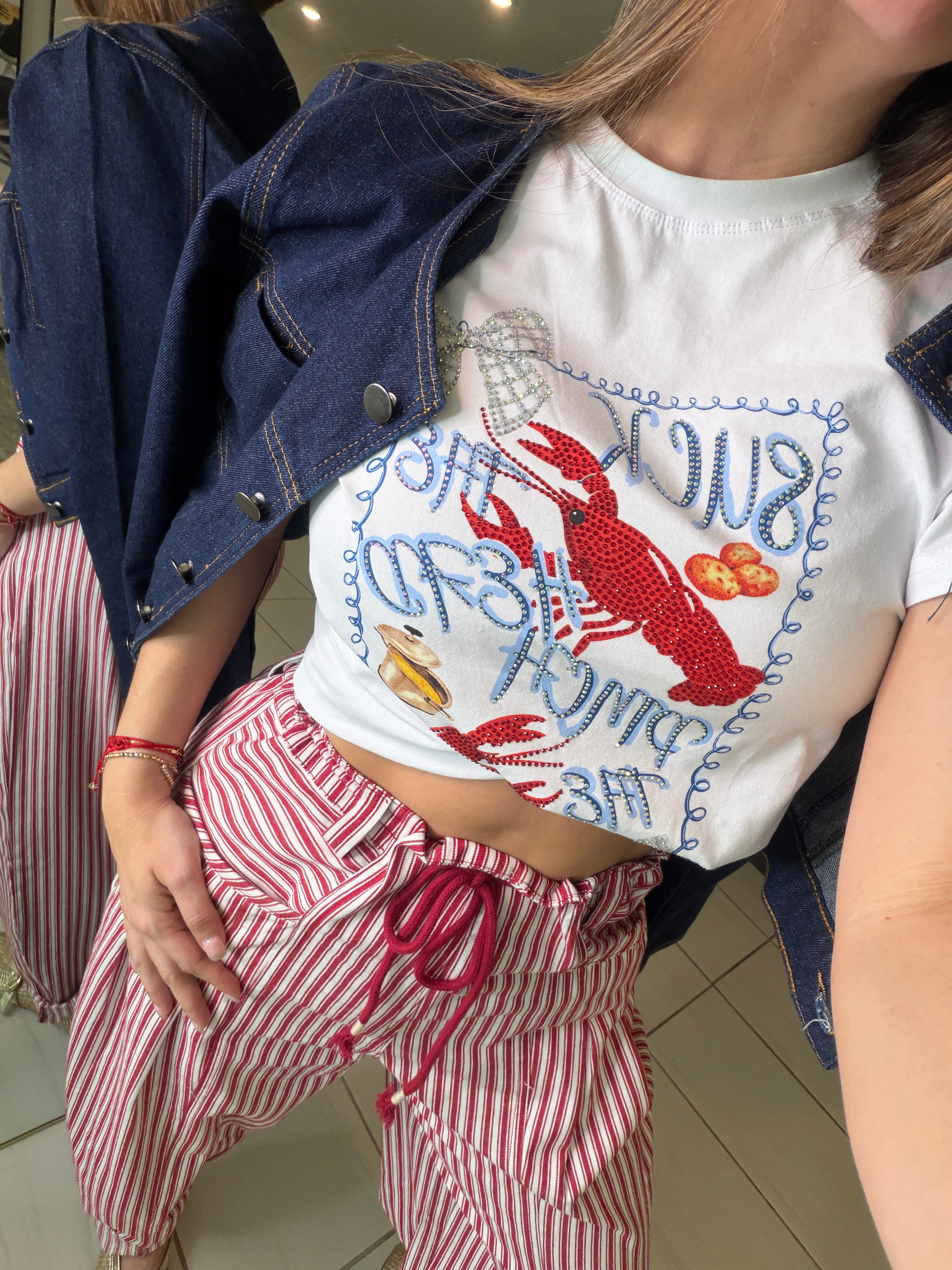 Dainty Stripes Red and White Barrel Pants