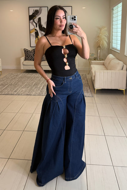Sculpted Ease Black Bodysuit