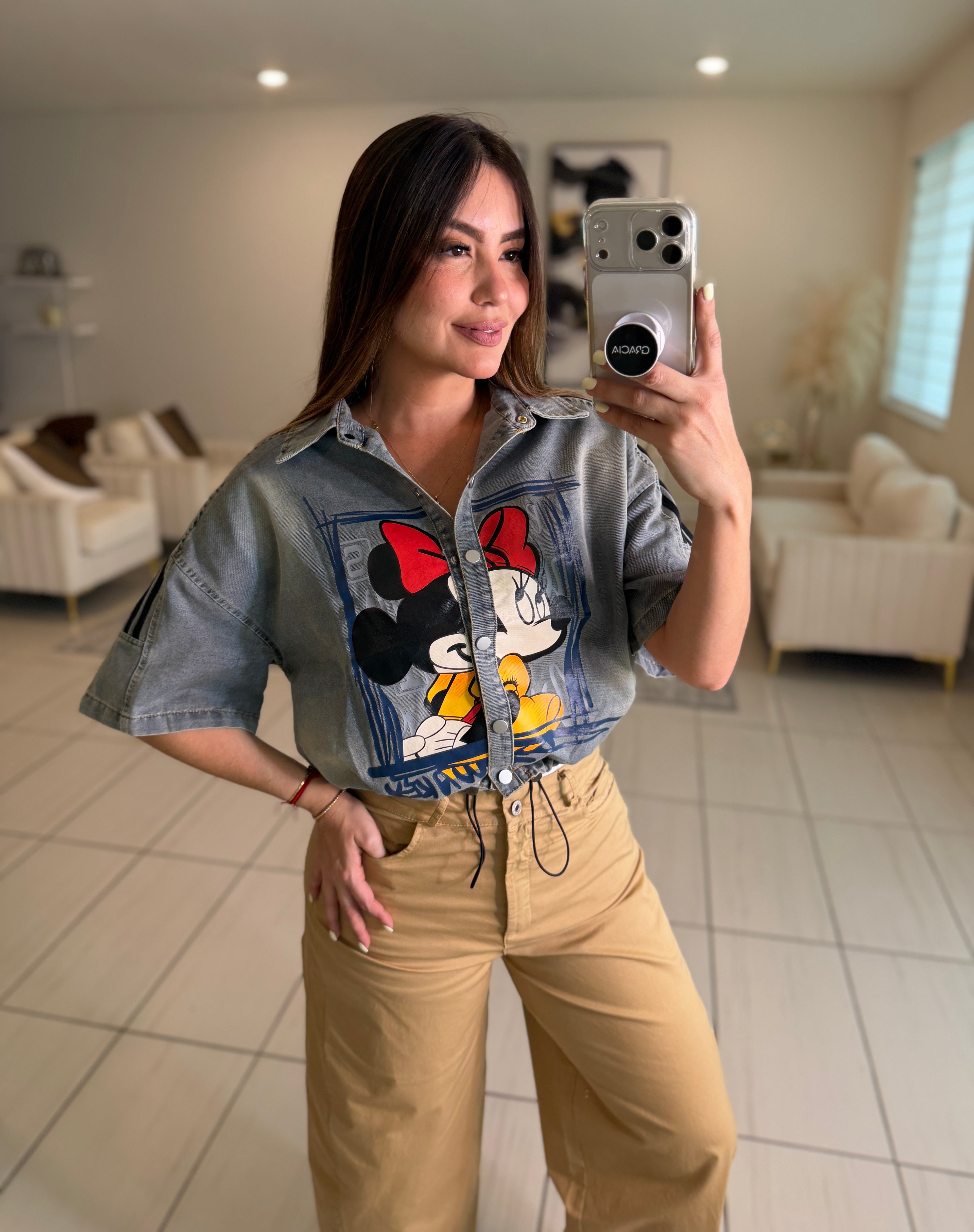 Cartoon Chic Denim Jacket