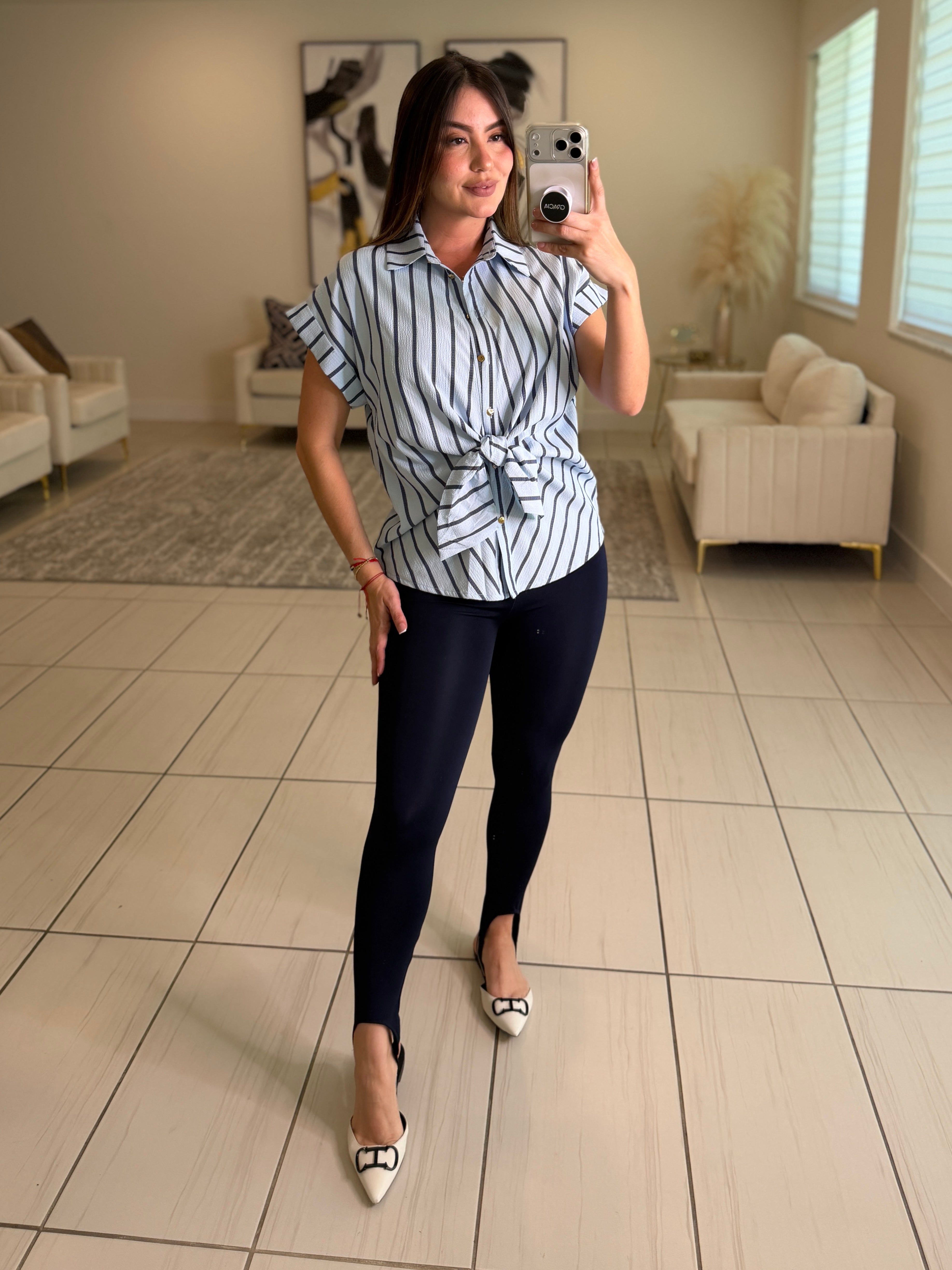 Angelic Stripes Blue Shirt