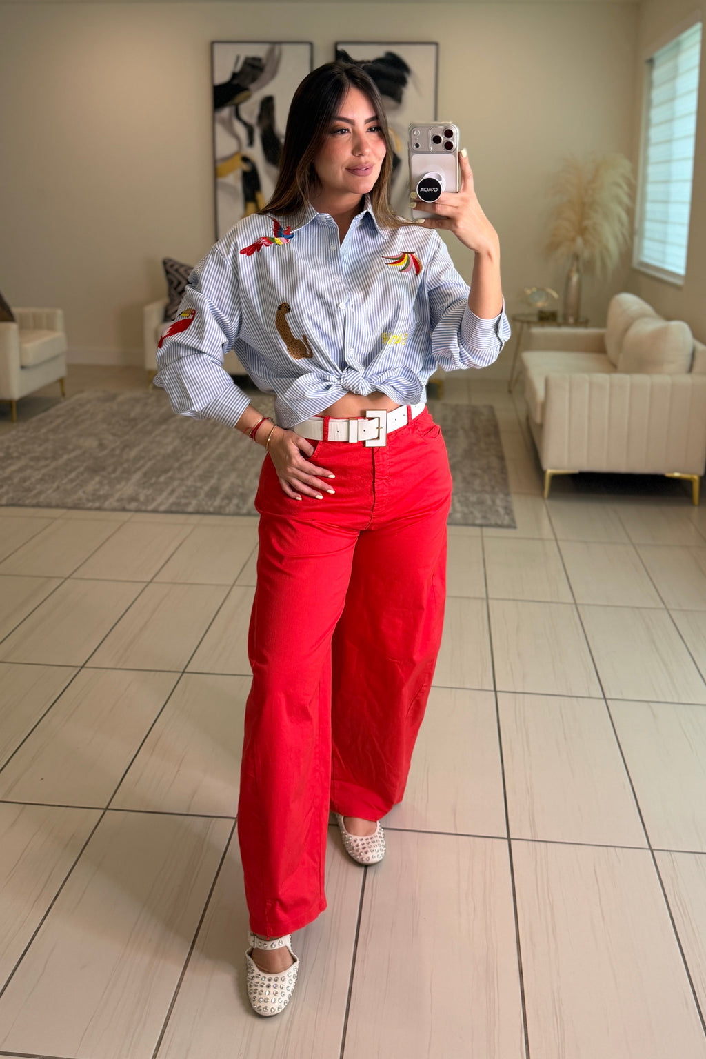 Gravity Scarf Red Barrel Pants