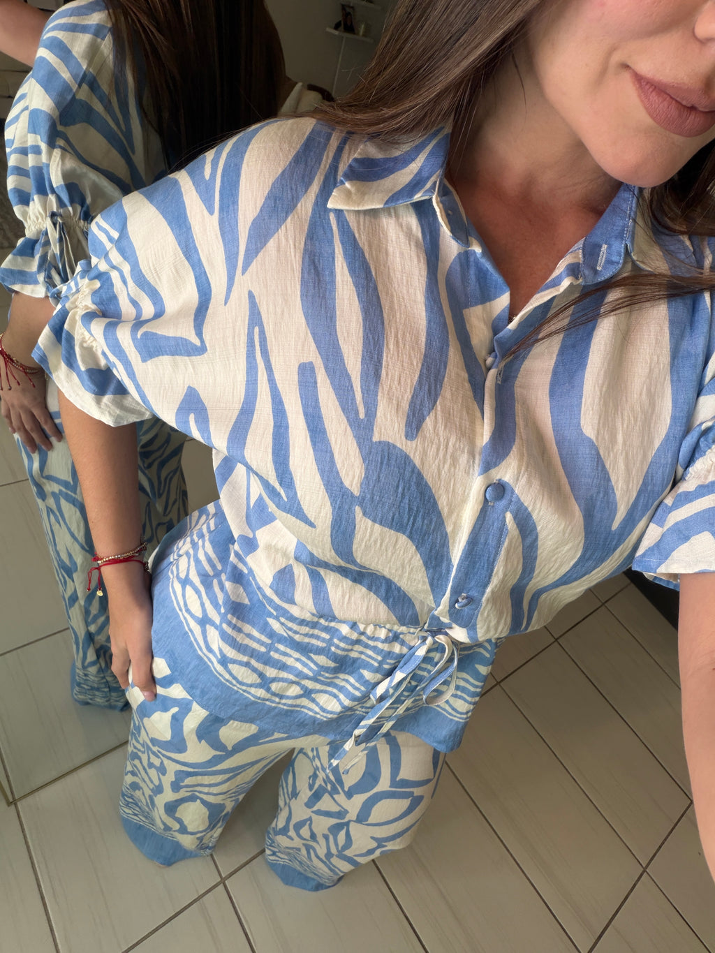 Modern Motion Blue Pant Set