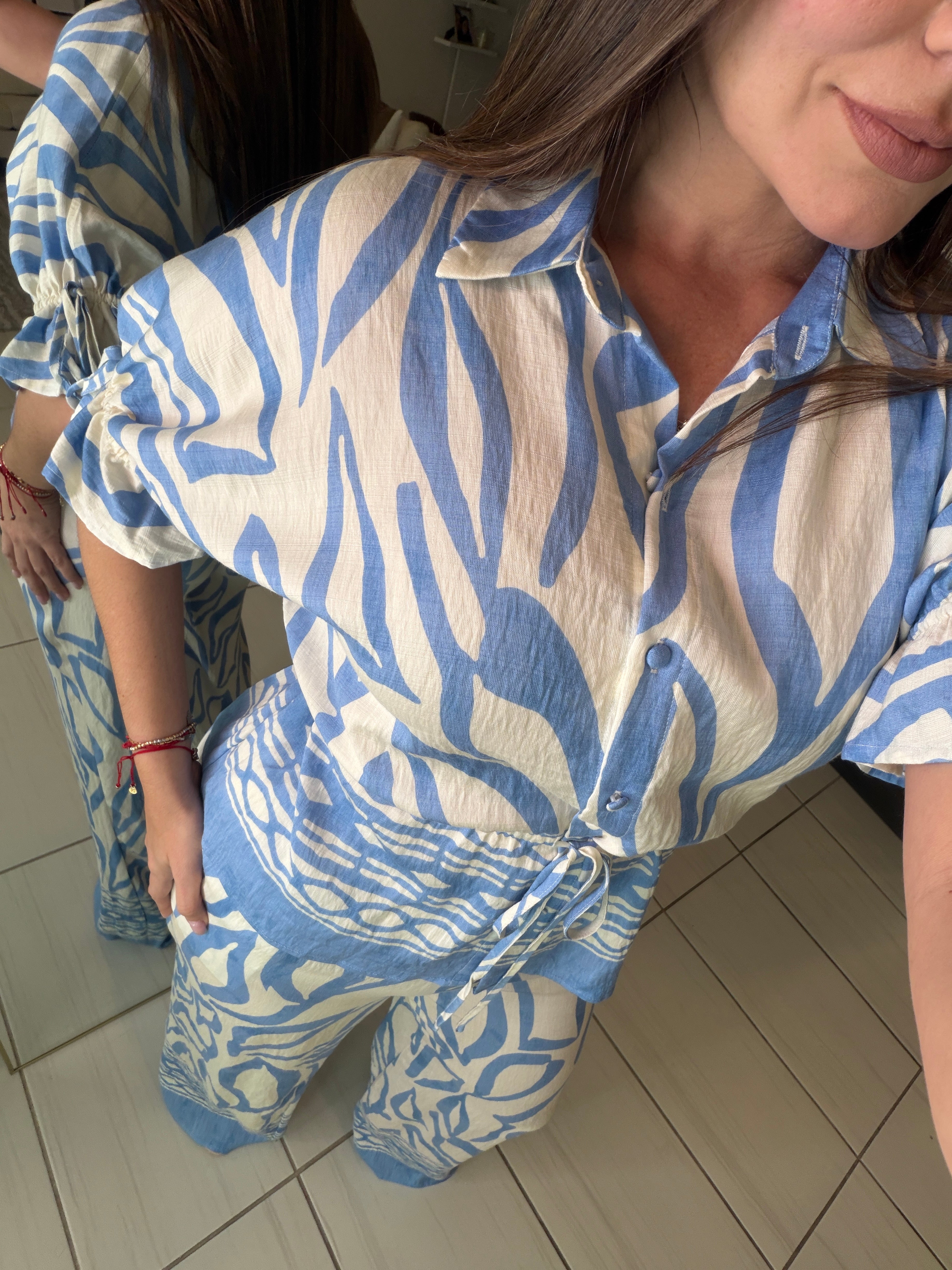 Modern Motion Blue Pant Set