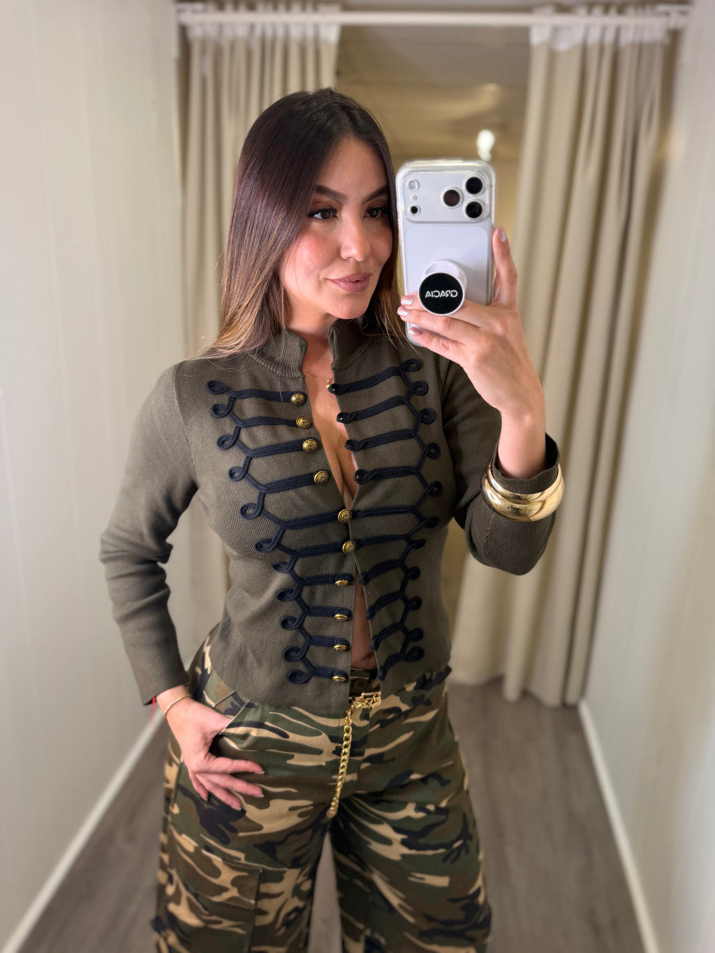 Imperial Olive Green Knit Top