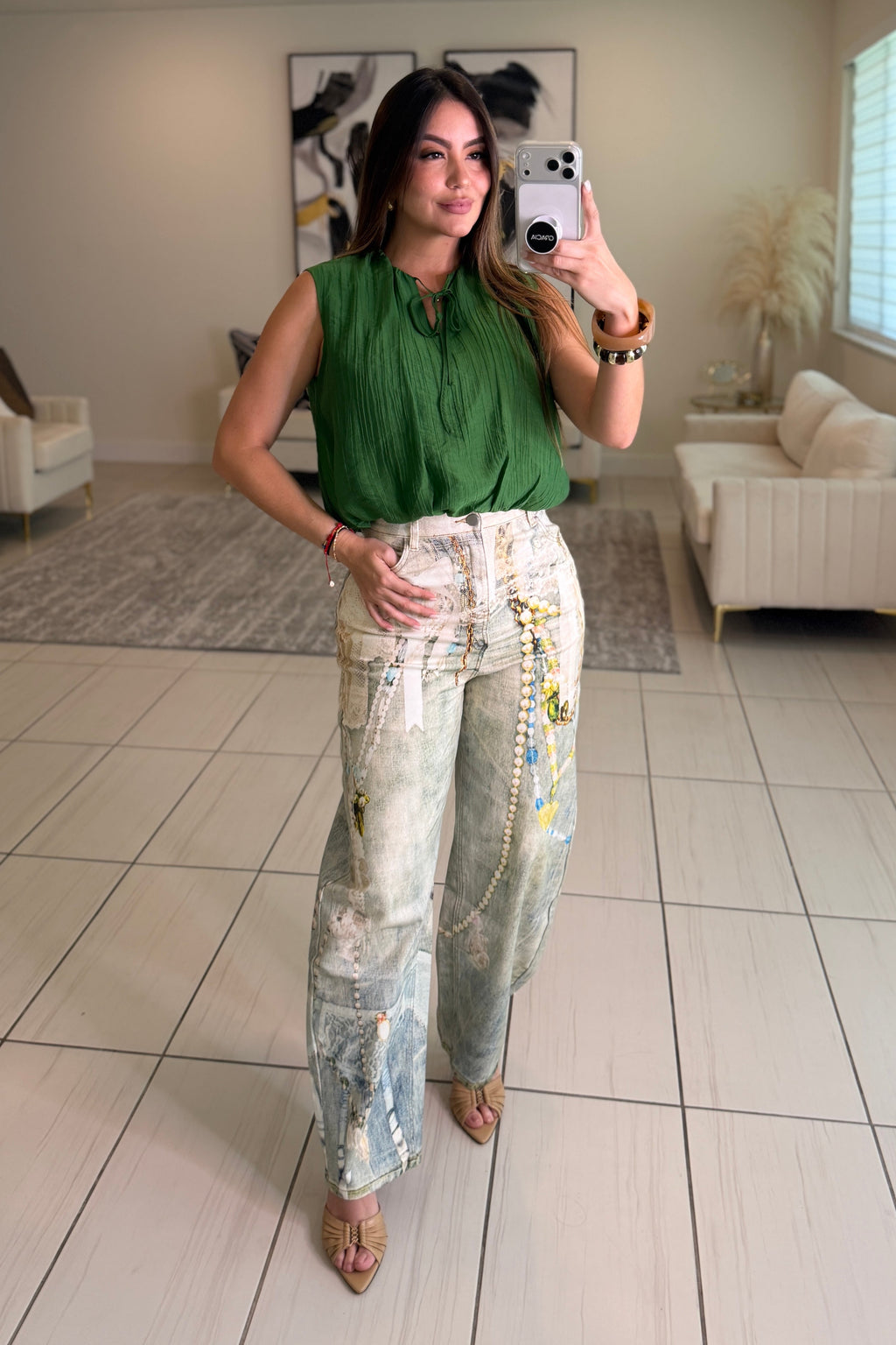 Charming Cool Print Barrel Pants