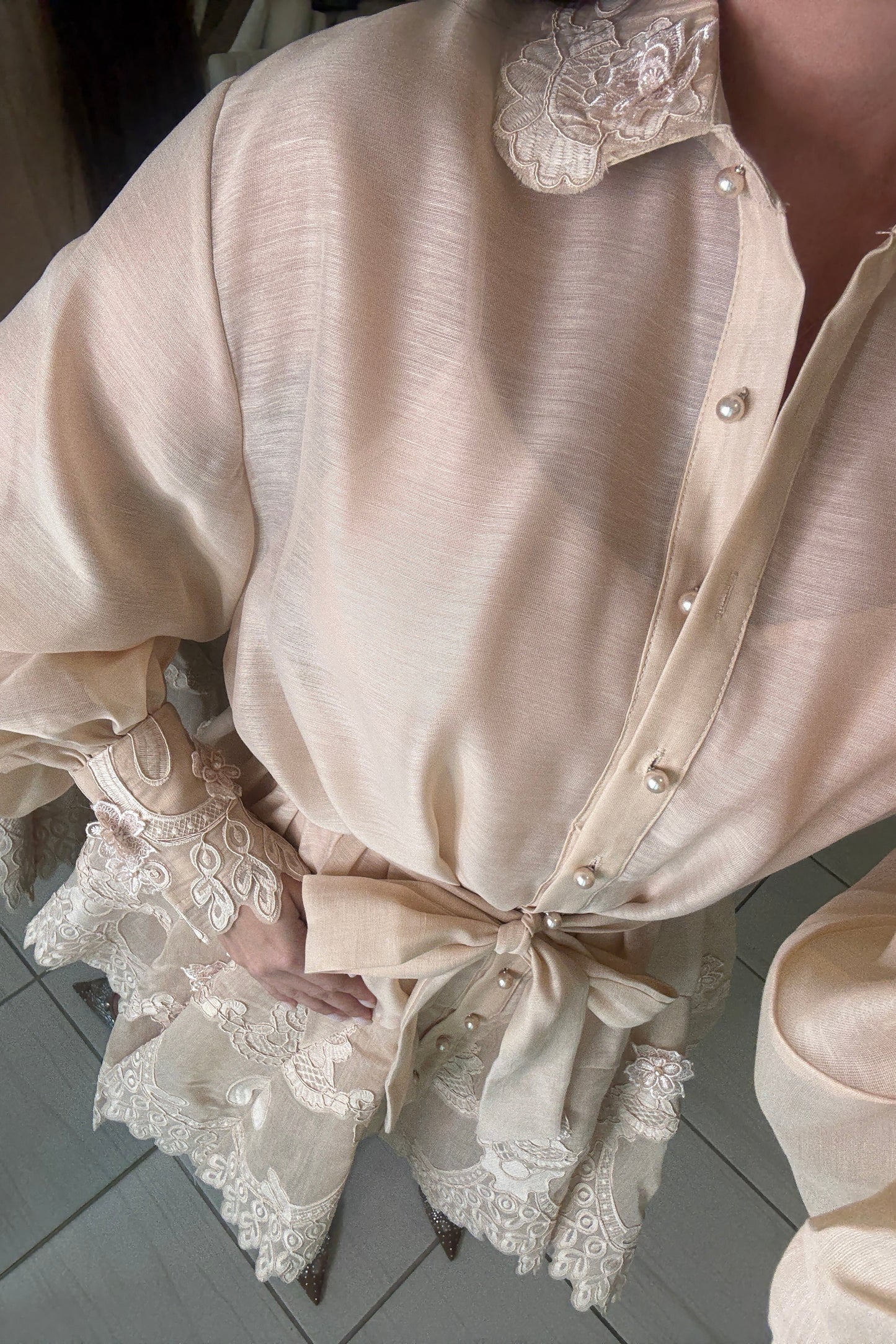 Bloomed Allure Beige Dress