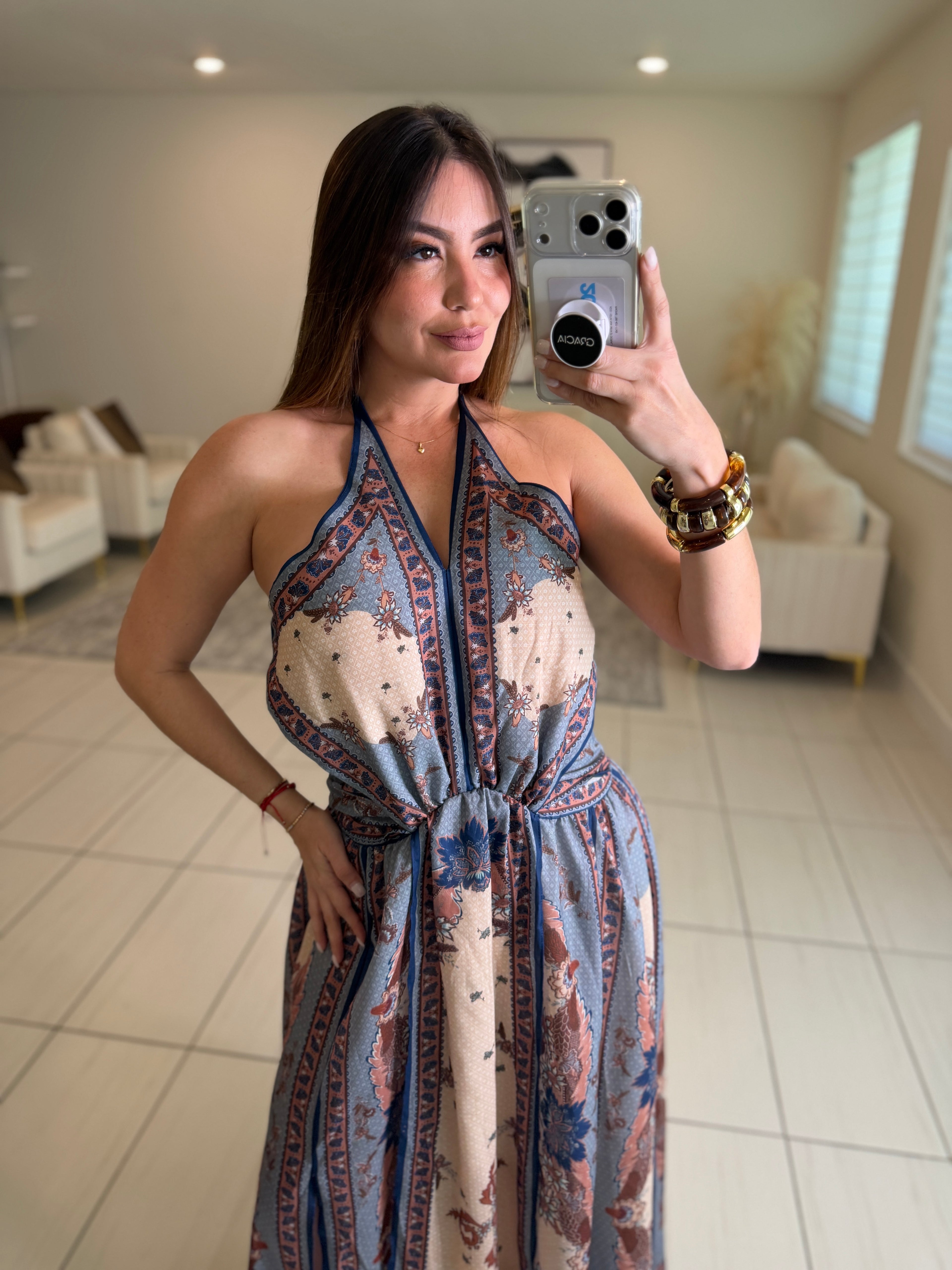 Ascension Plunge Halter Dress