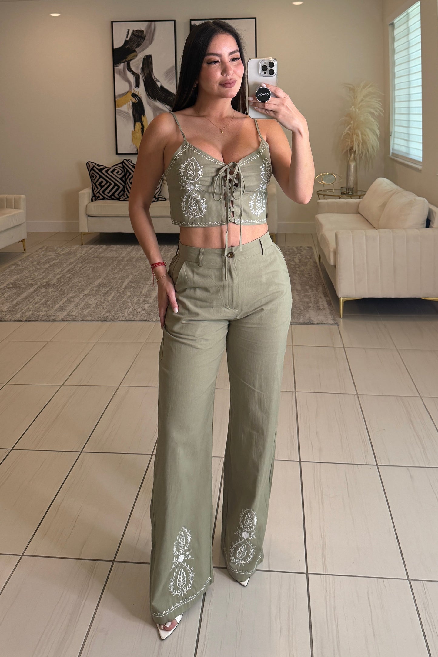 Savanna Rhythm Green Pant Set