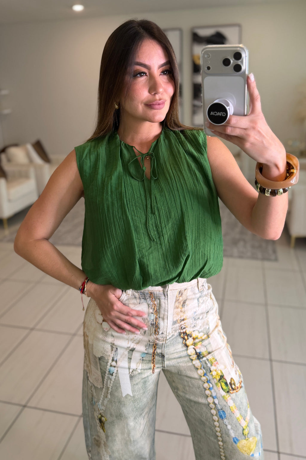 Bubble Green Top