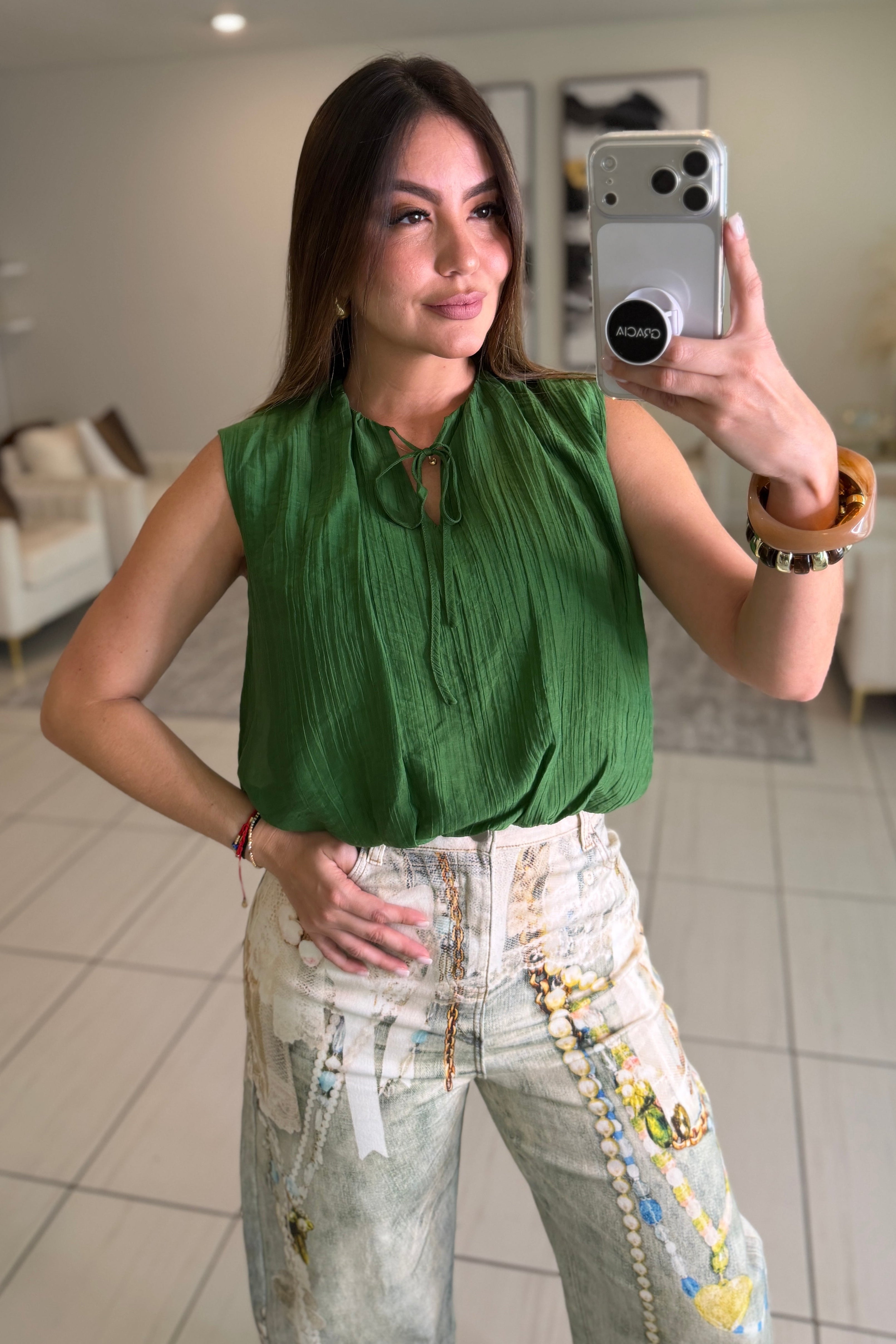 Bubble Green Top