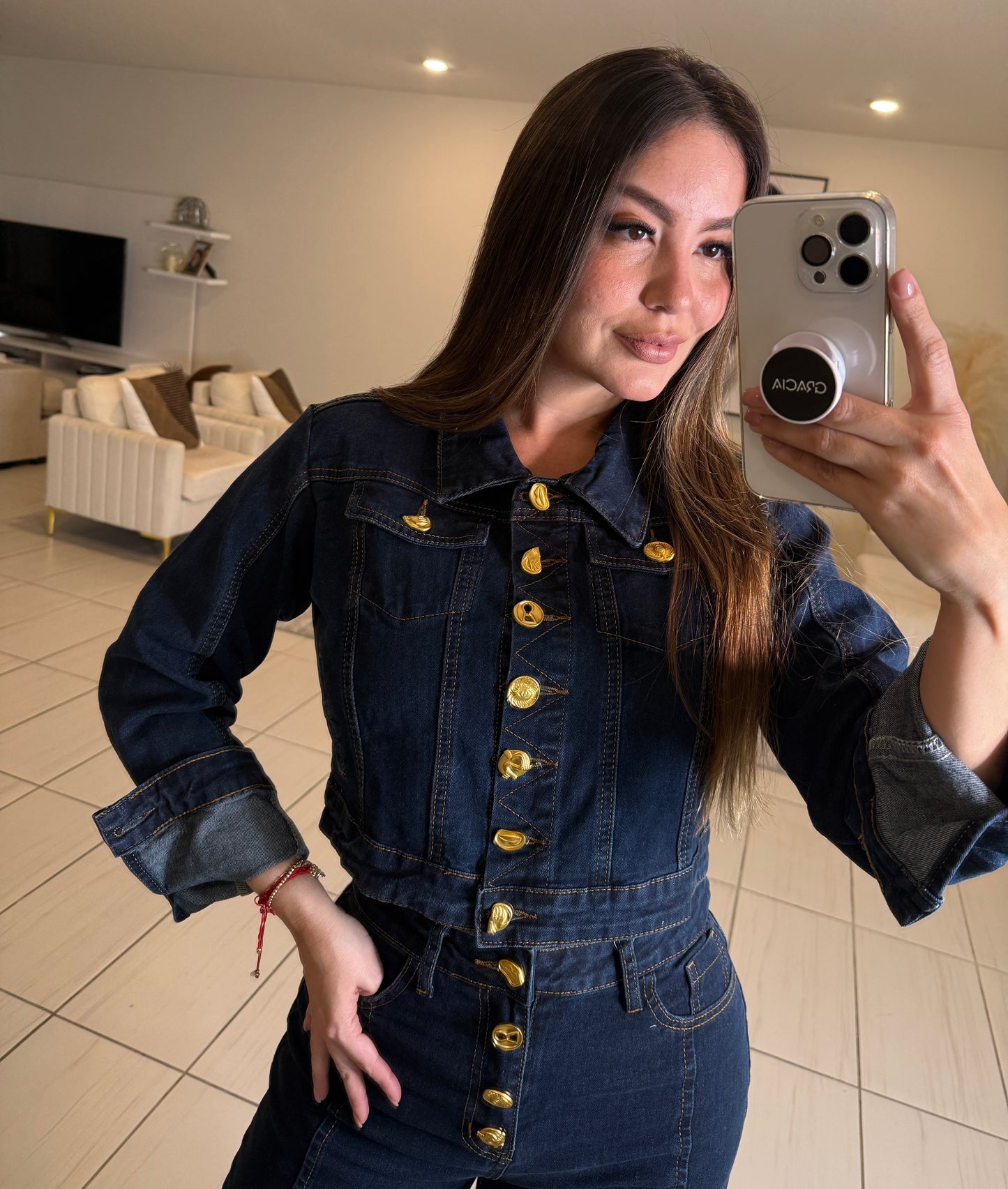 Iconic Elegance Denim Pant Set