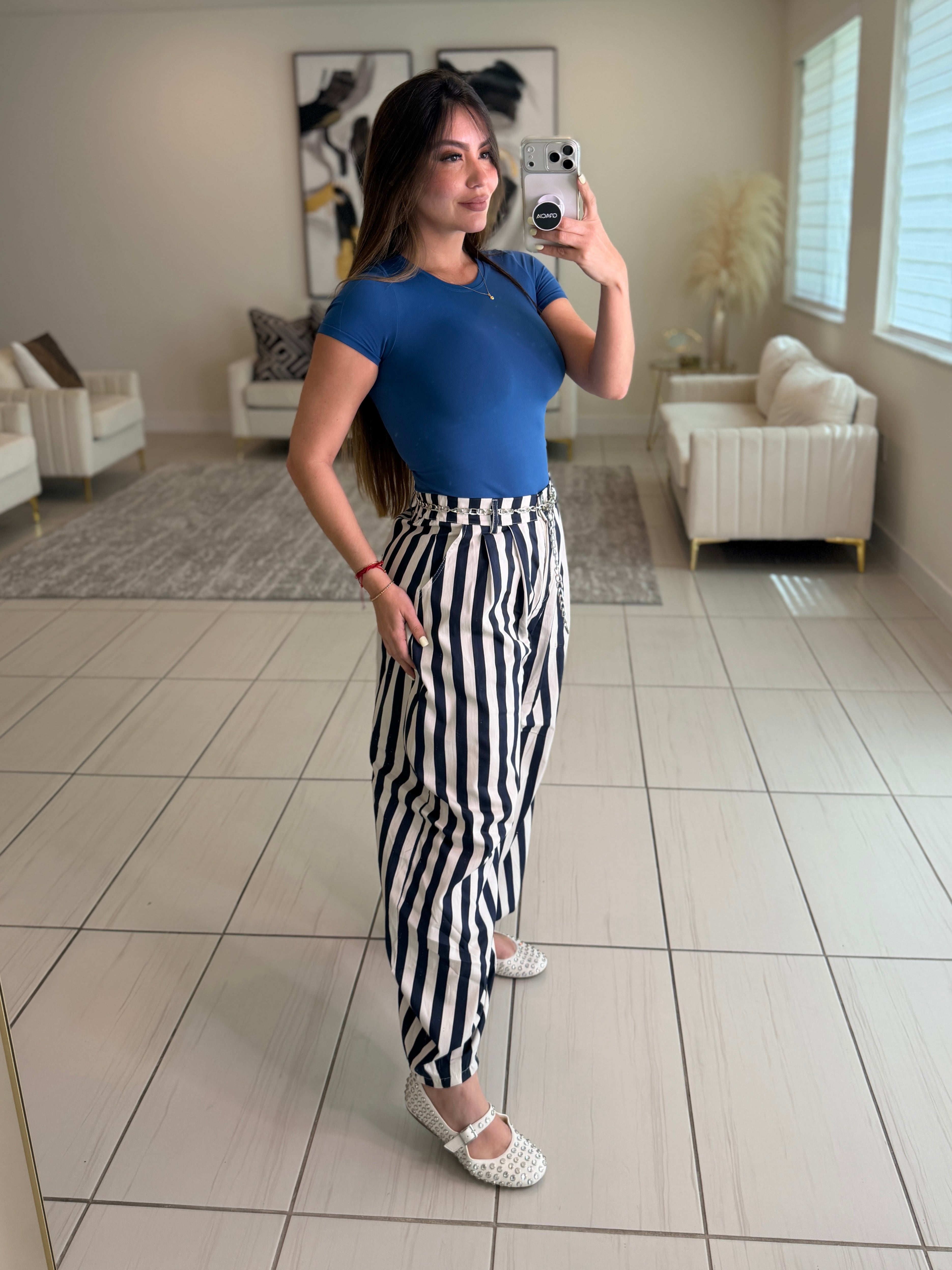 Gravity Stripes Navy Blue Pants