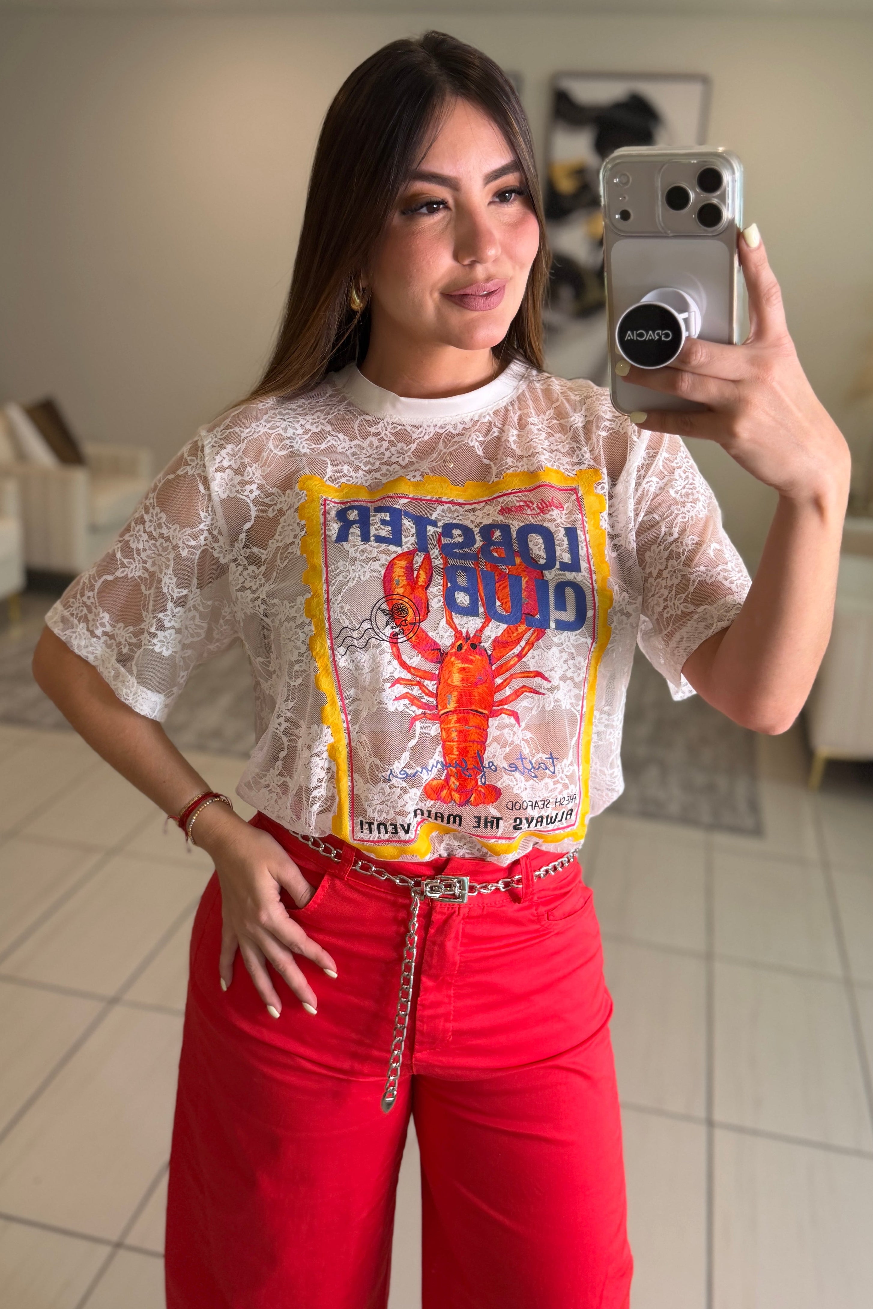 Lobster Club White Tshirt