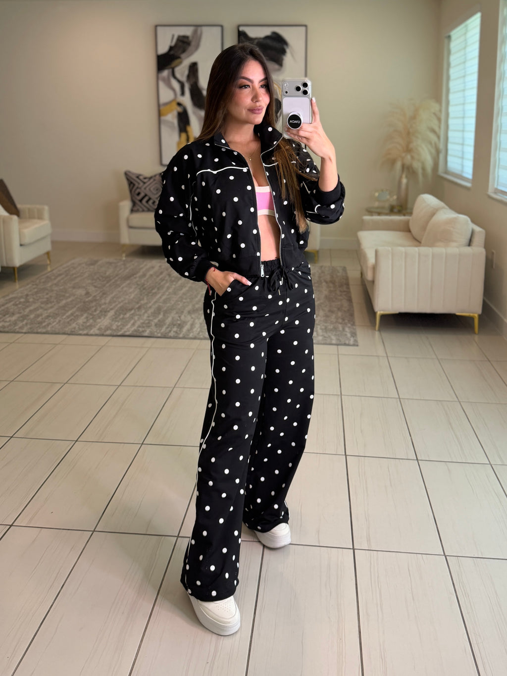 Divine Polka Dots Black Pant Set