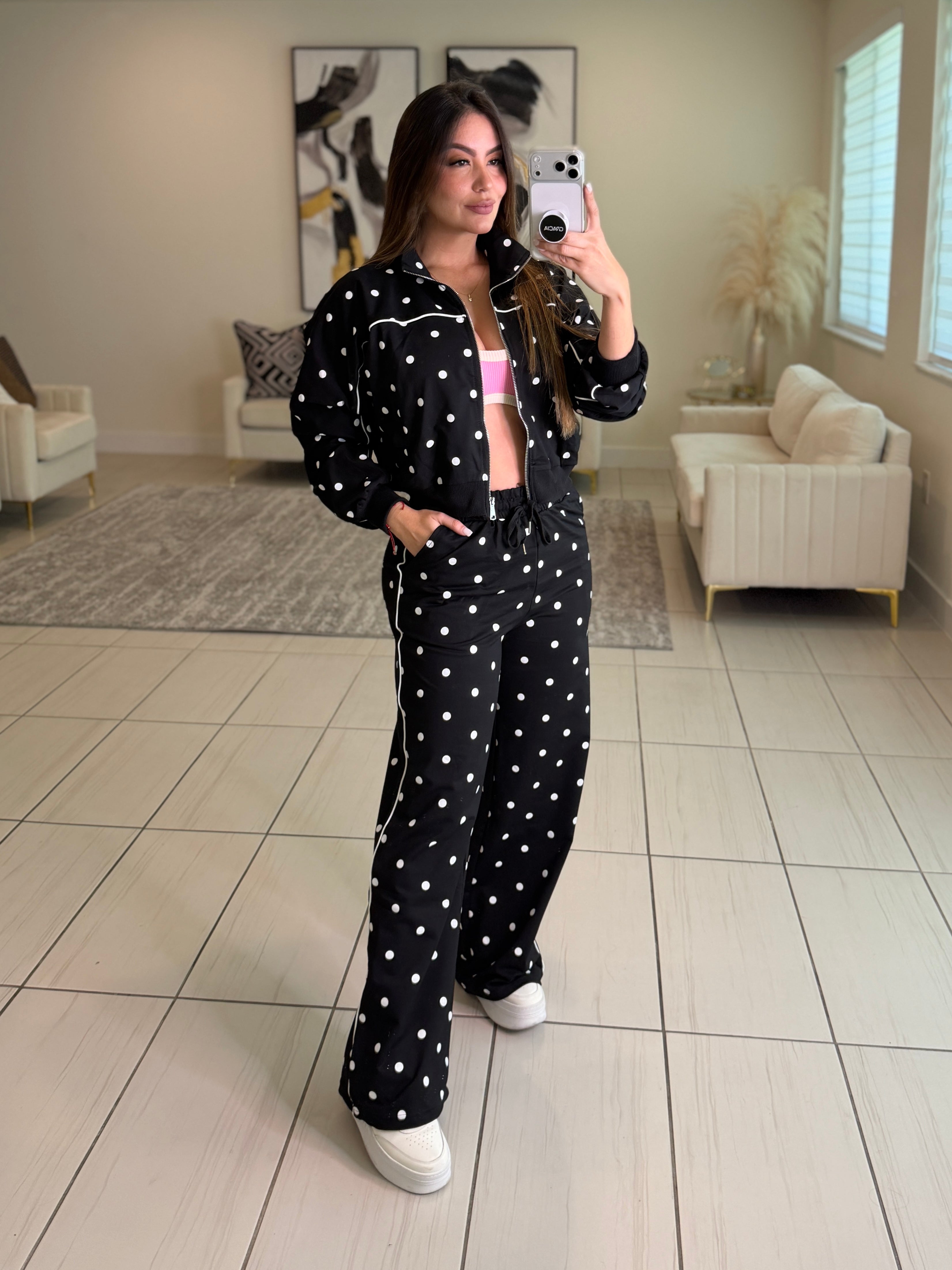 Divine Polka Dots Black Pant Set