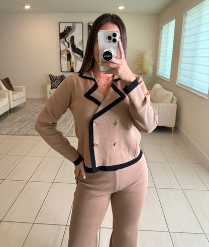 Instinctive Reign Mocha Knit Pant Set