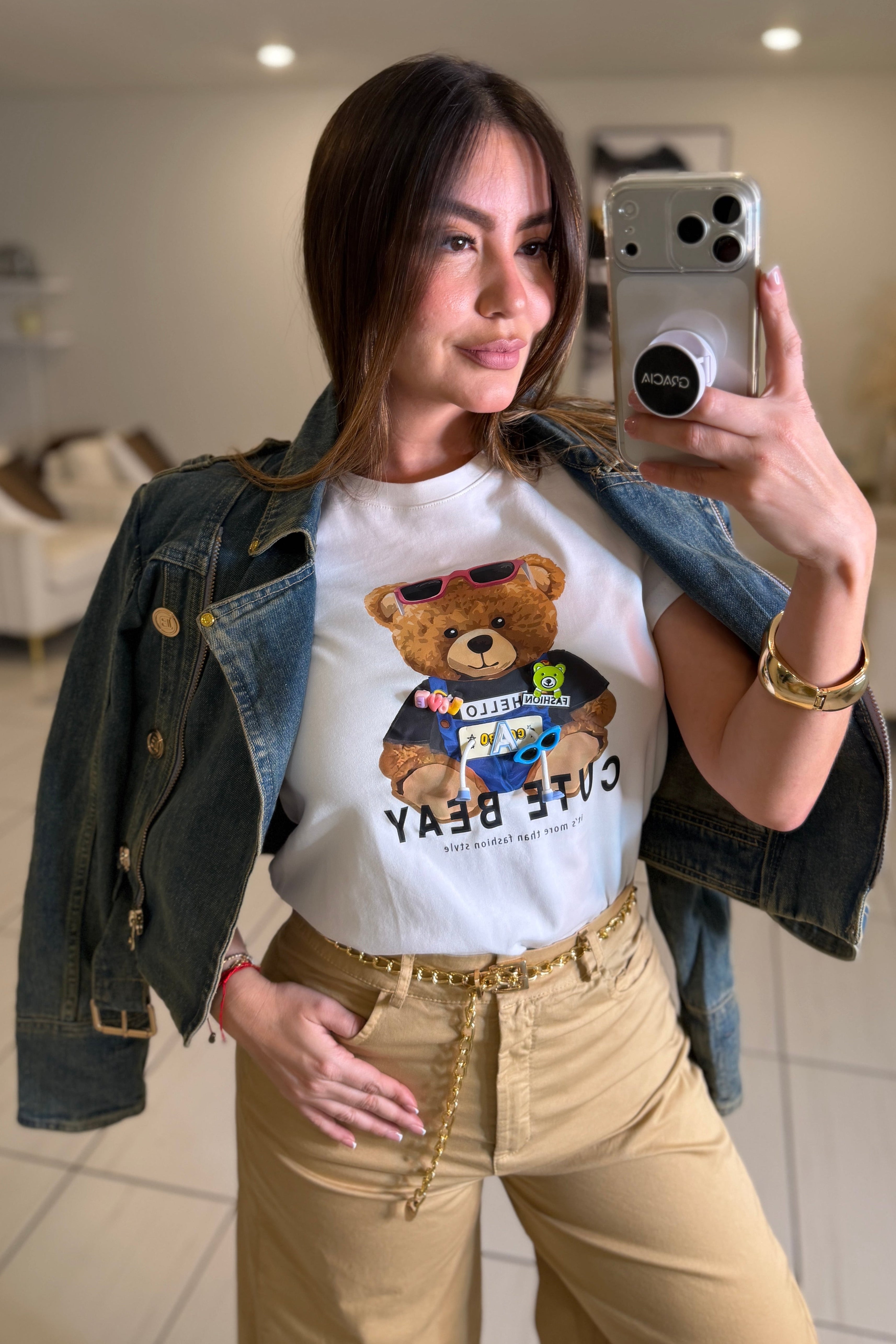 Cutest Charming Bear White Tshirt