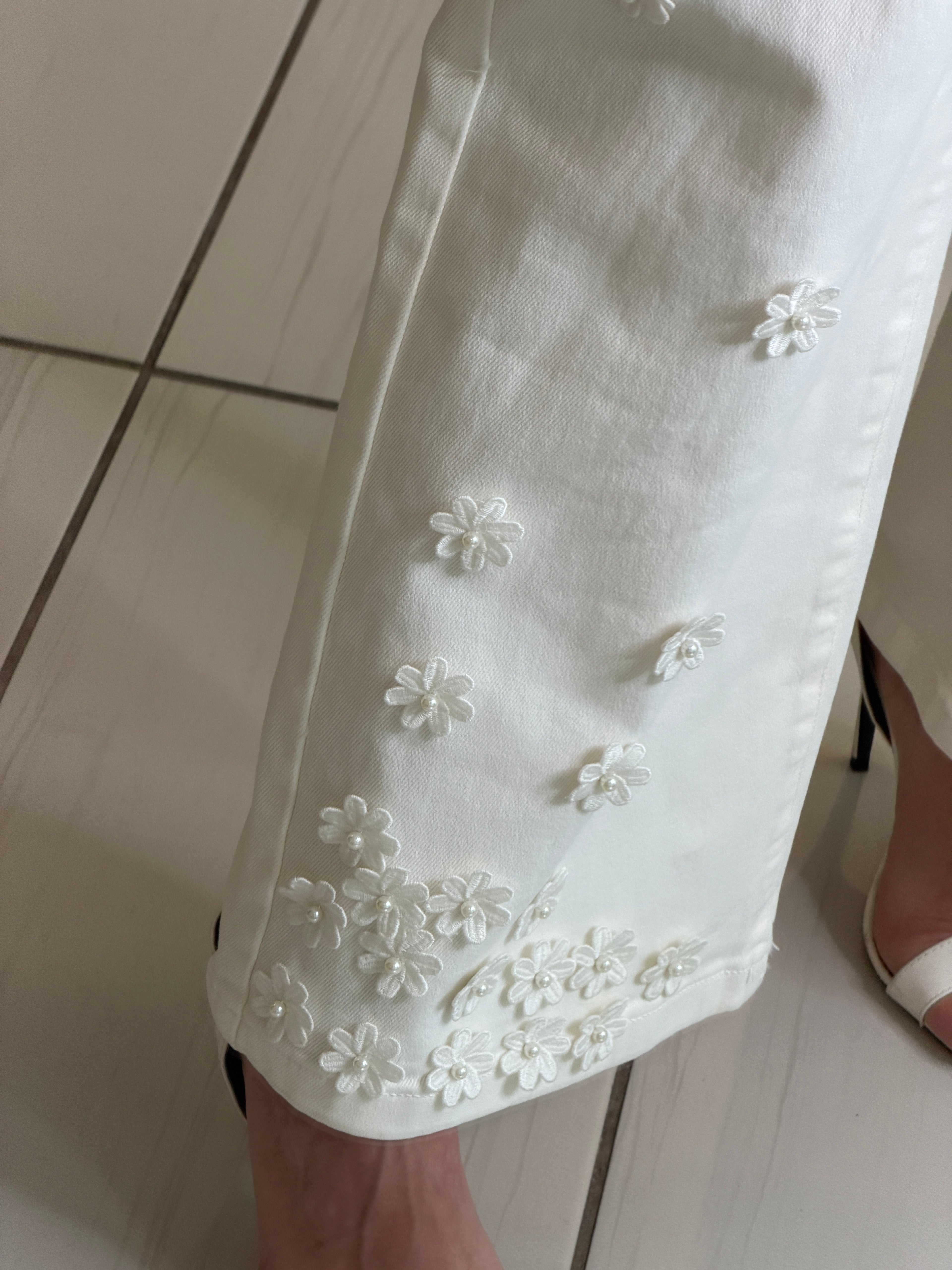 Garden Muse White Denim Pants