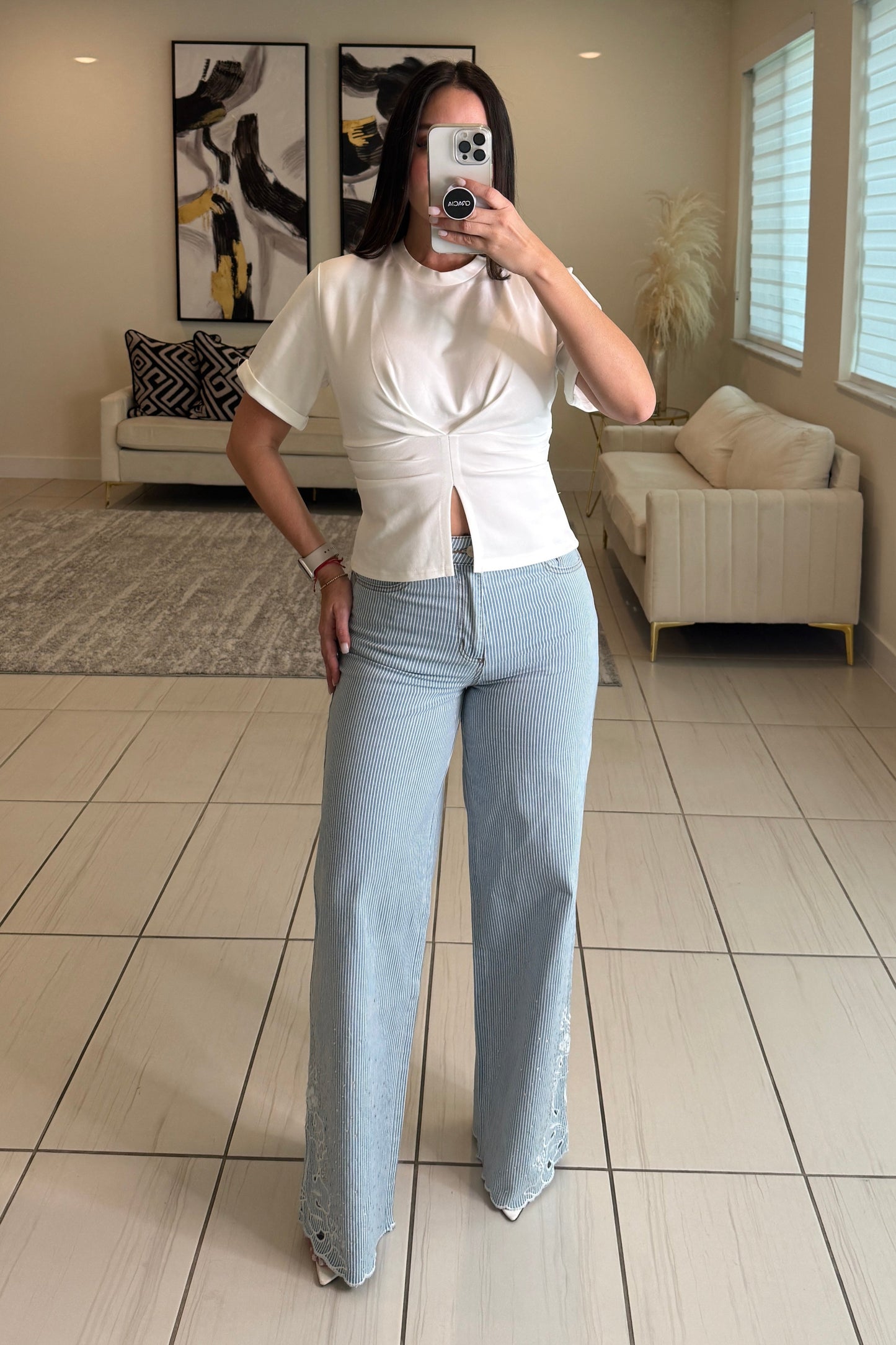 Splash Stripes Blue Pants