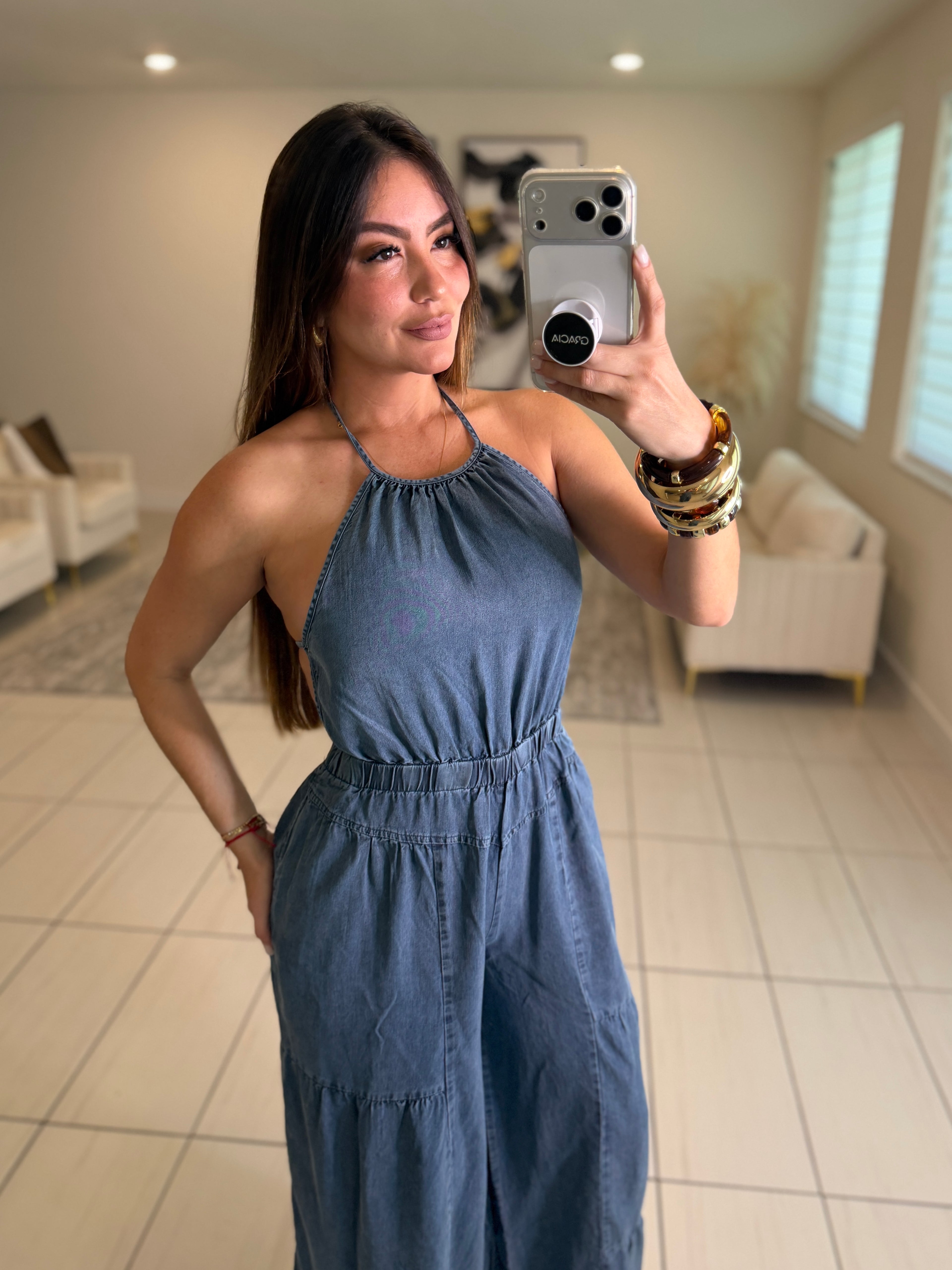 Irresistible Intentions Denim Jumpsuit