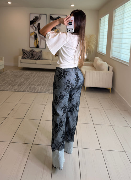 Dangerous Muse Lace Denim Pants