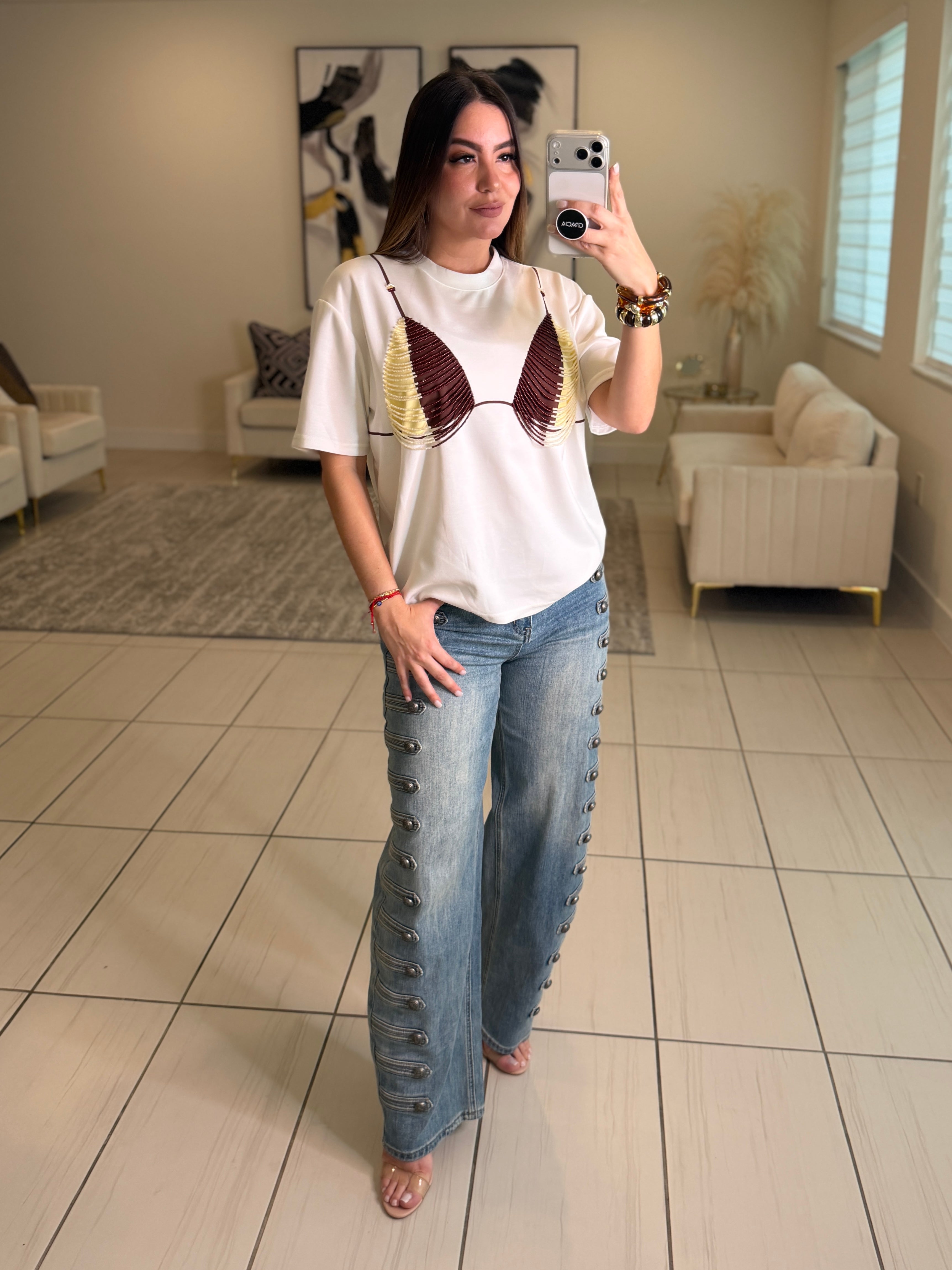 Embellished White Tshirt